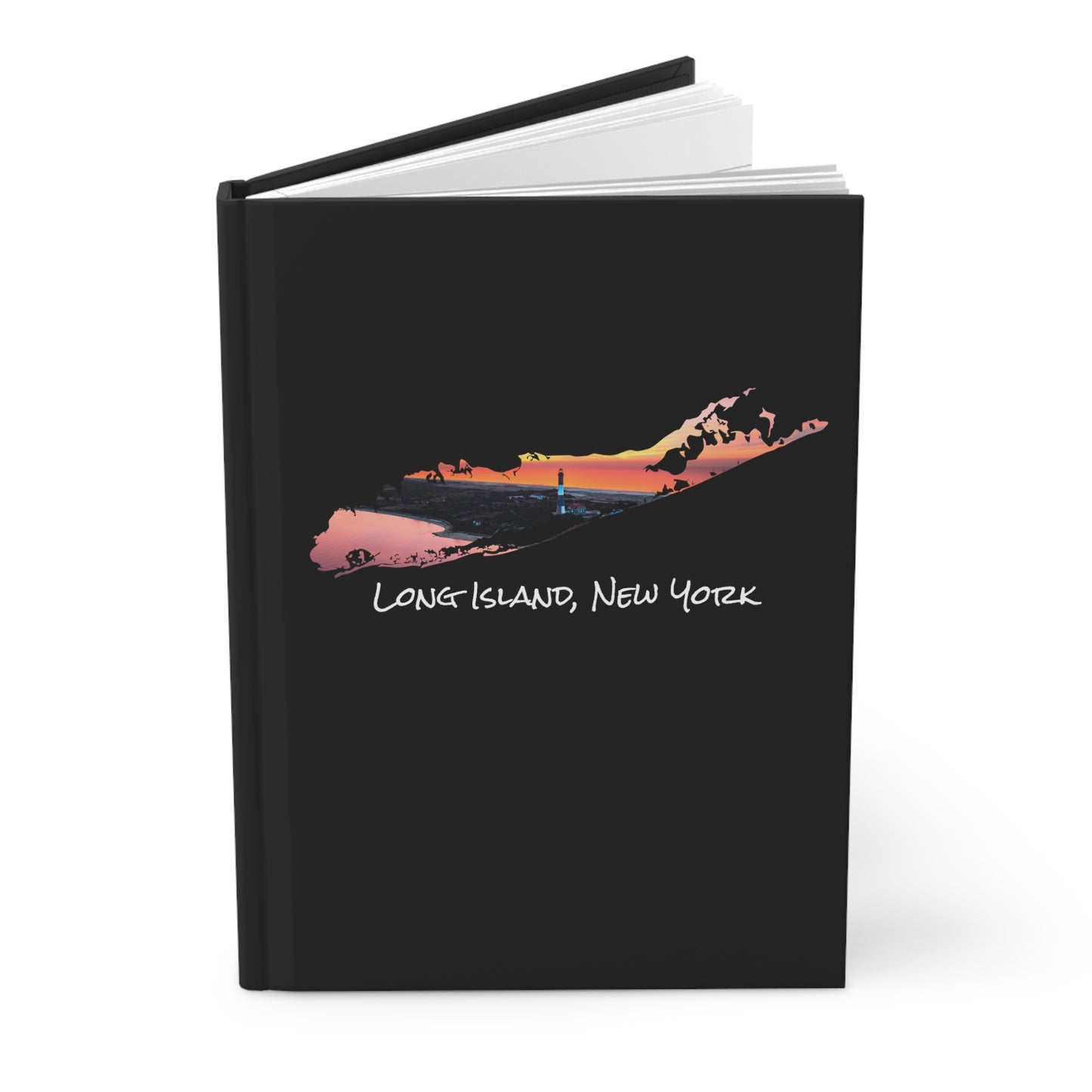 Hardcover Journal Matte Black - Fire Island Lighthouse