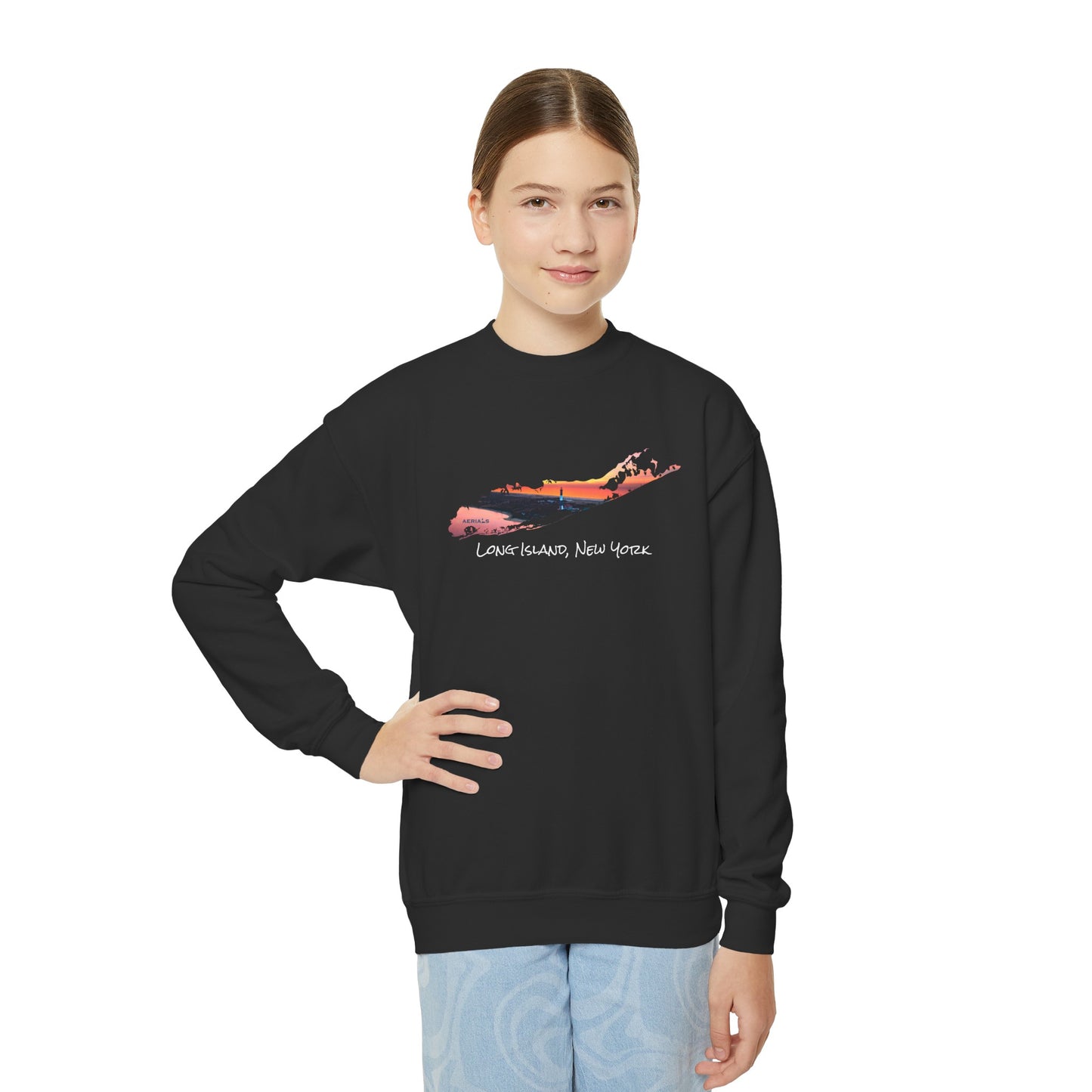 Youth Crewneck Sweatshirt - Fire Island Lighthouse