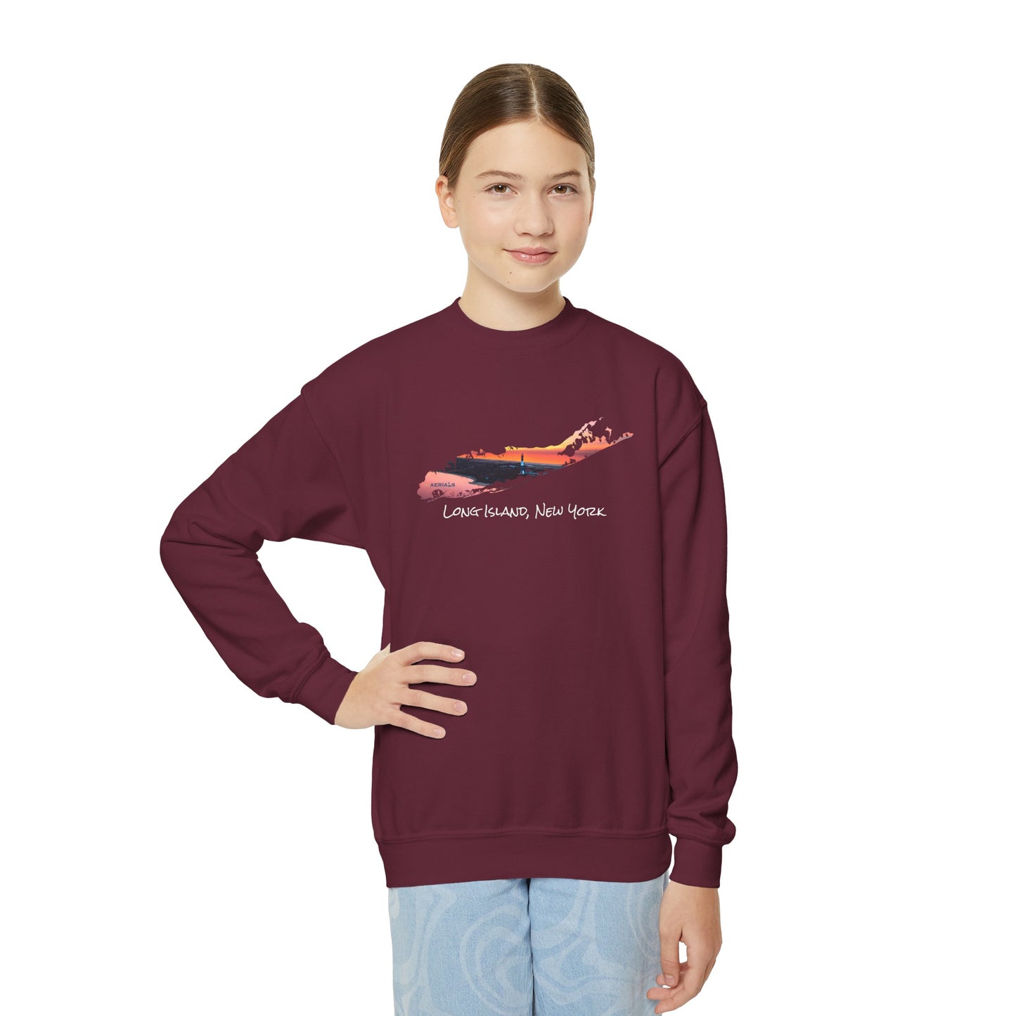 Youth Crewneck Sweatshirt - Fire Island Lighthouse