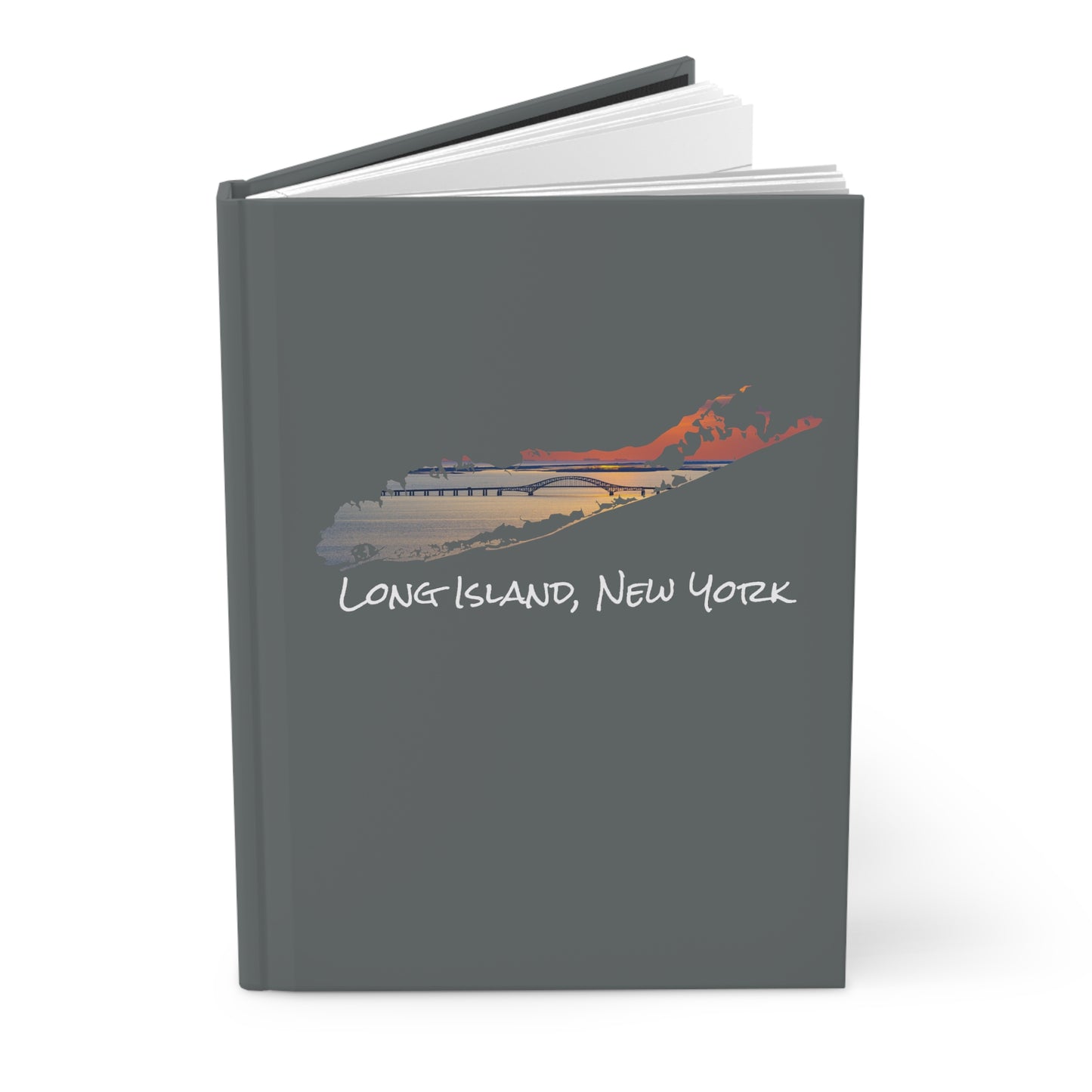 Hardcover Journal Matte Grey - Great South Bay Bridge
