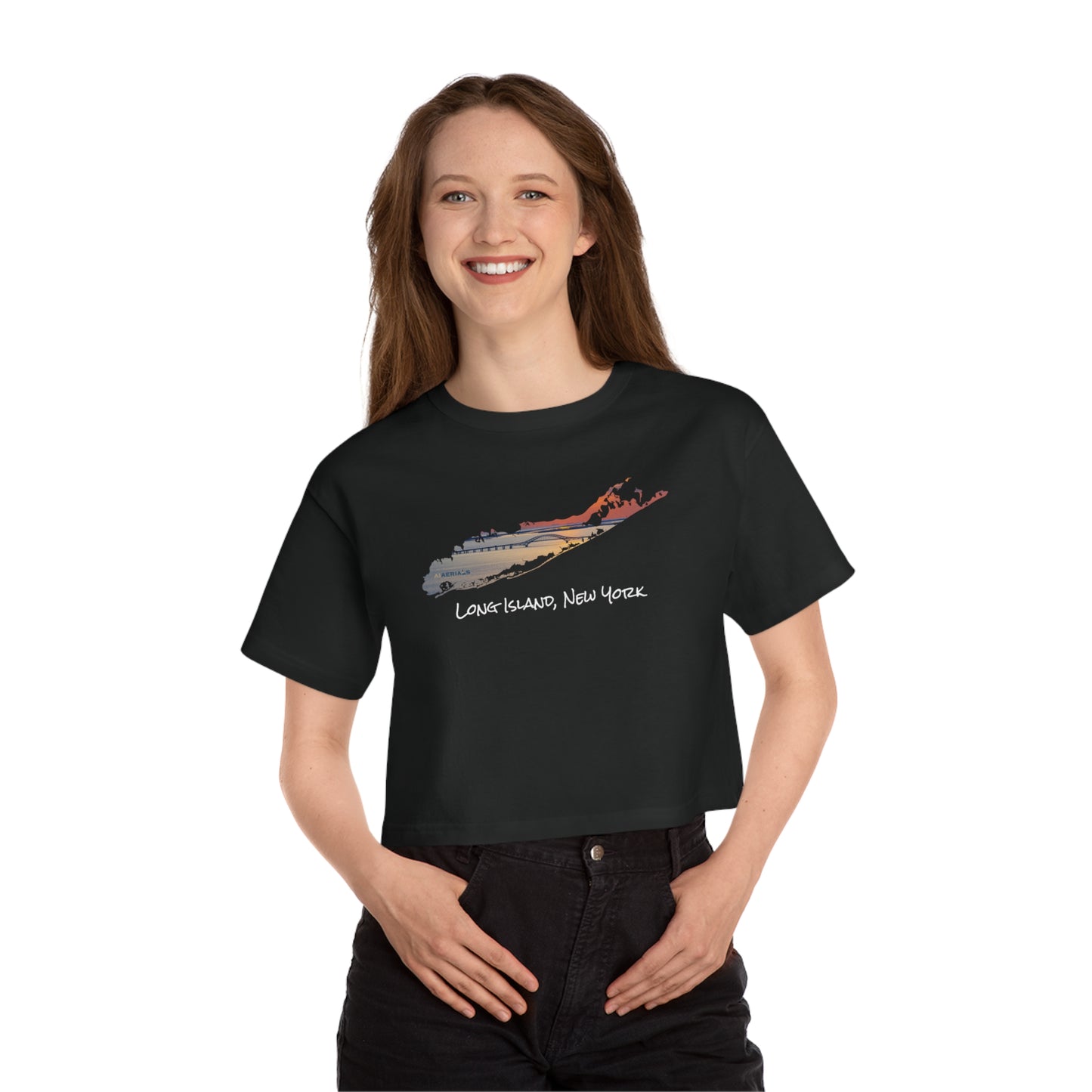 Champion Women's Heritage Cropped T-Shirt - Great South Bay Bridge