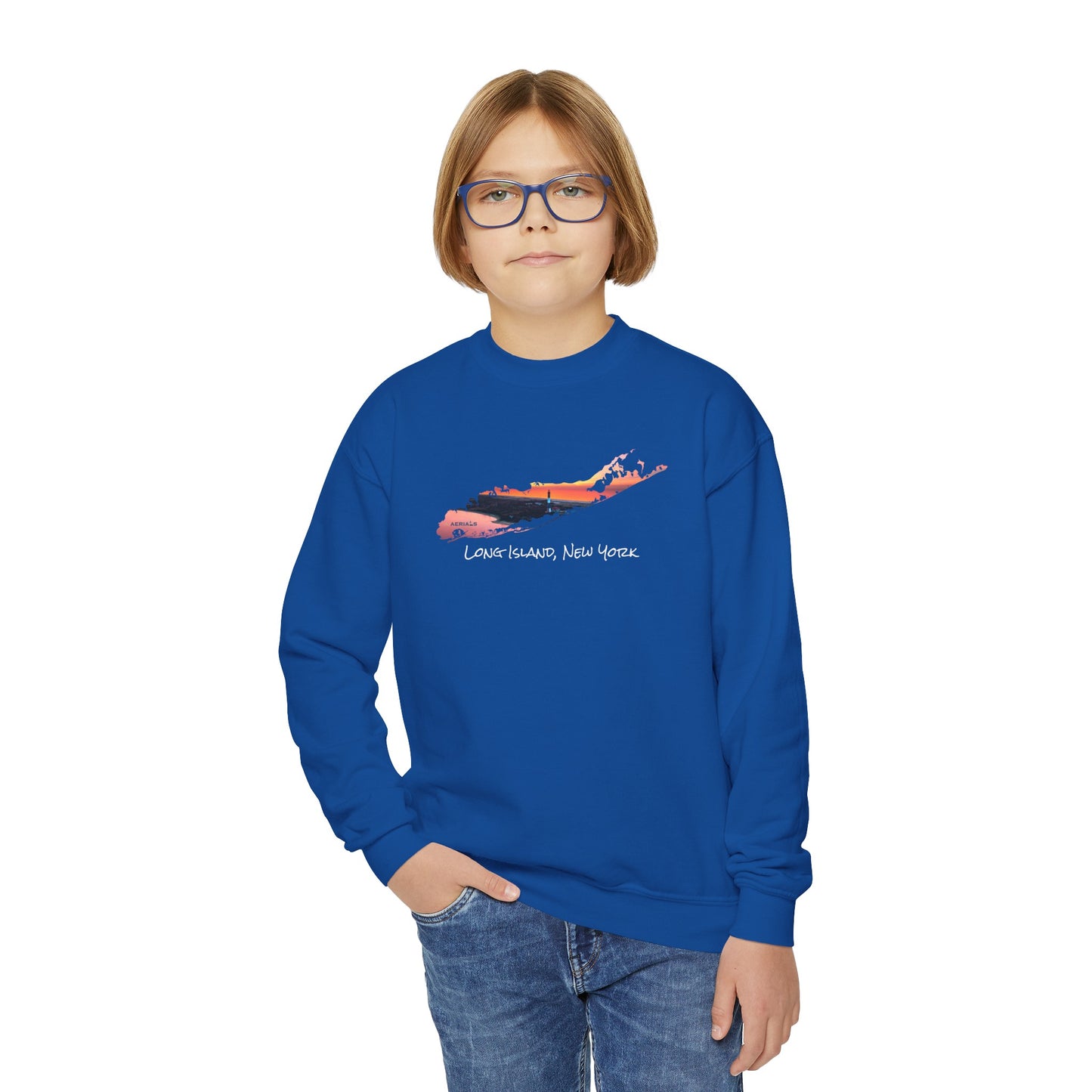 Youth Crewneck Sweatshirt - Fire Island Lighthouse