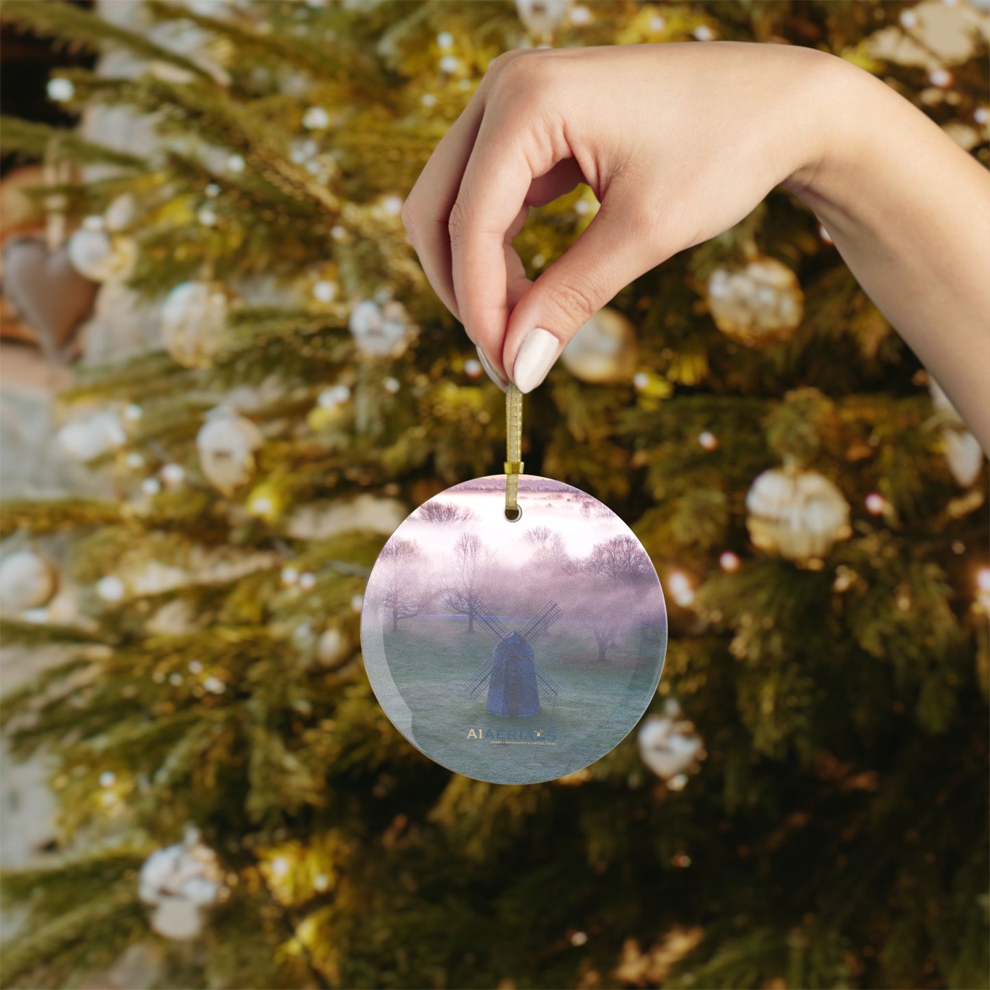 Glass Ornament - Hamptons Windmill