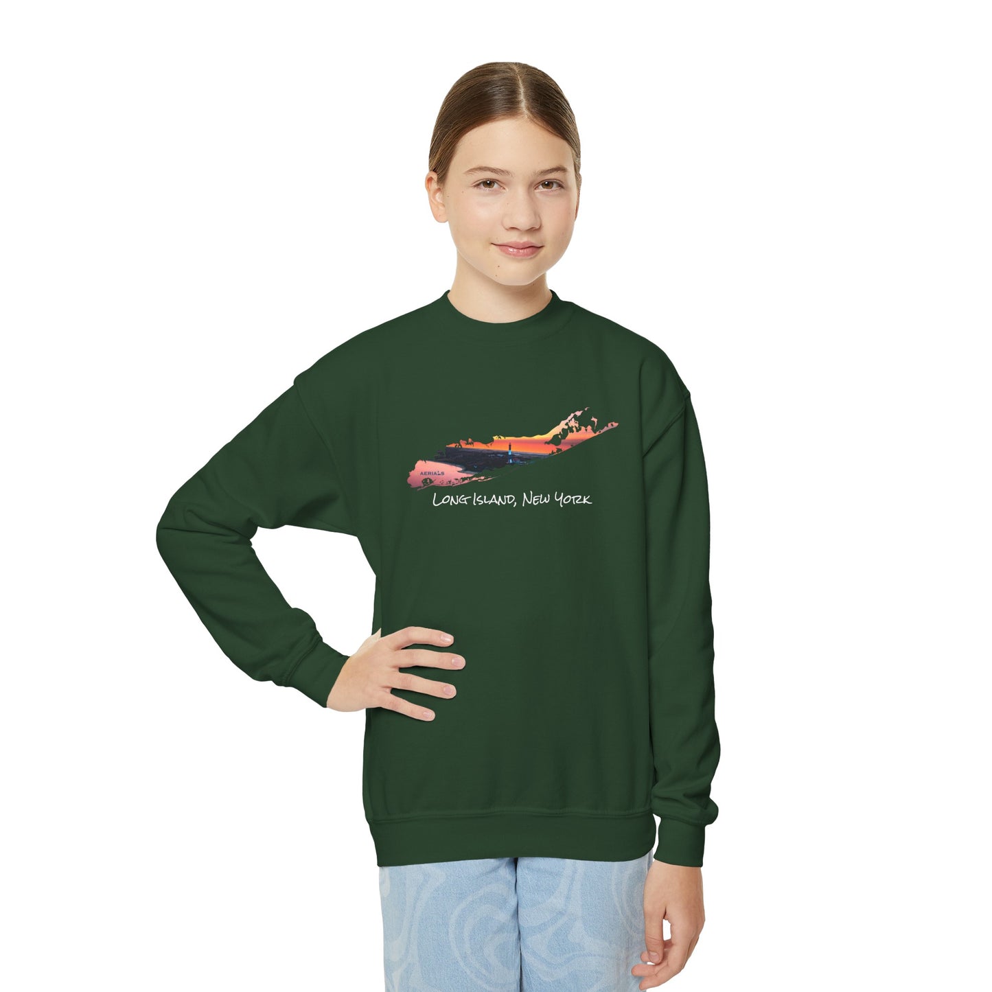 Youth Crewneck Sweatshirt - Fire Island Lighthouse