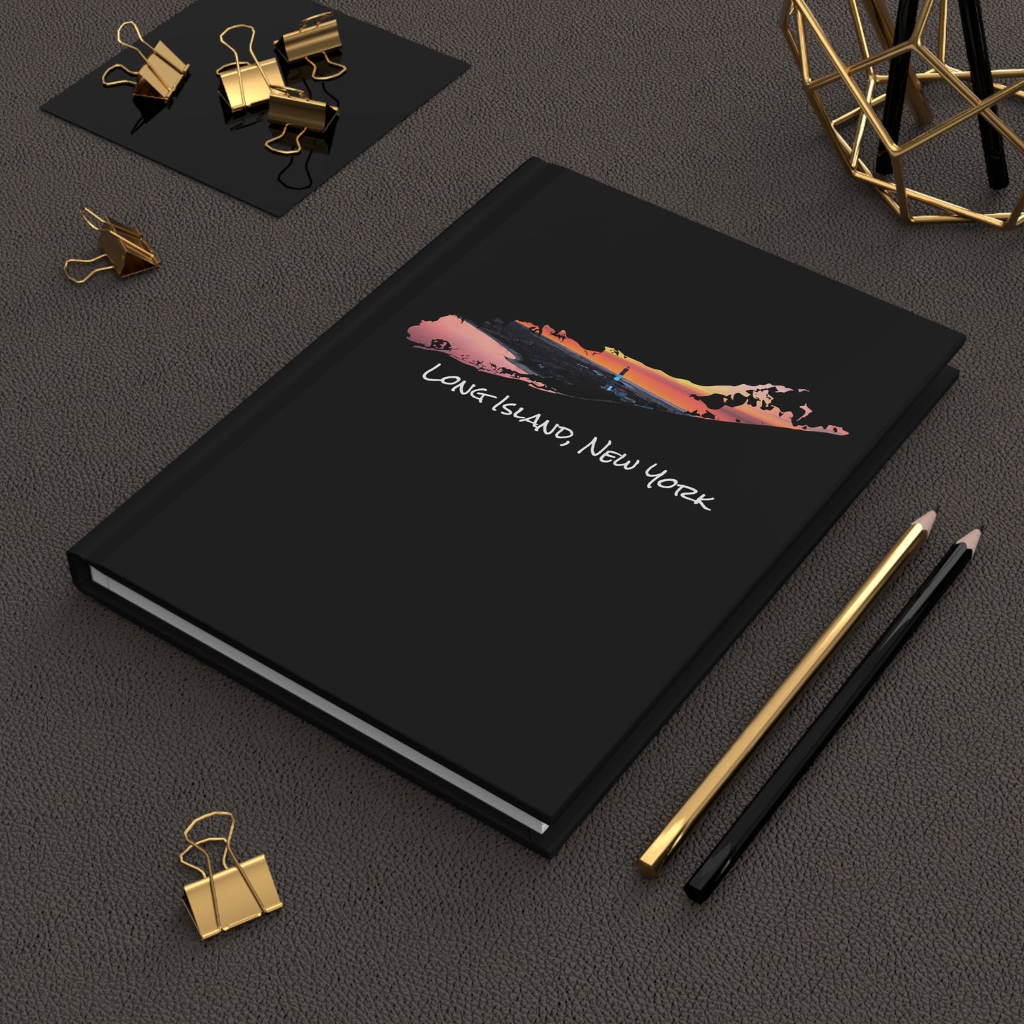 Hardcover Journal Matte Black - Fire Island Lighthouse