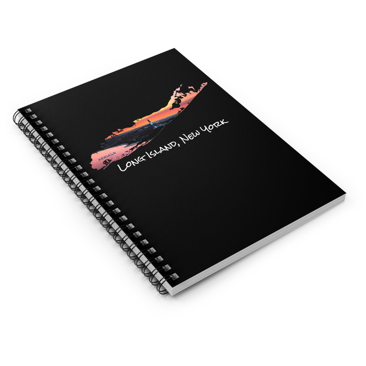 Spiral Notebook Black - Fire Island Lighthouse