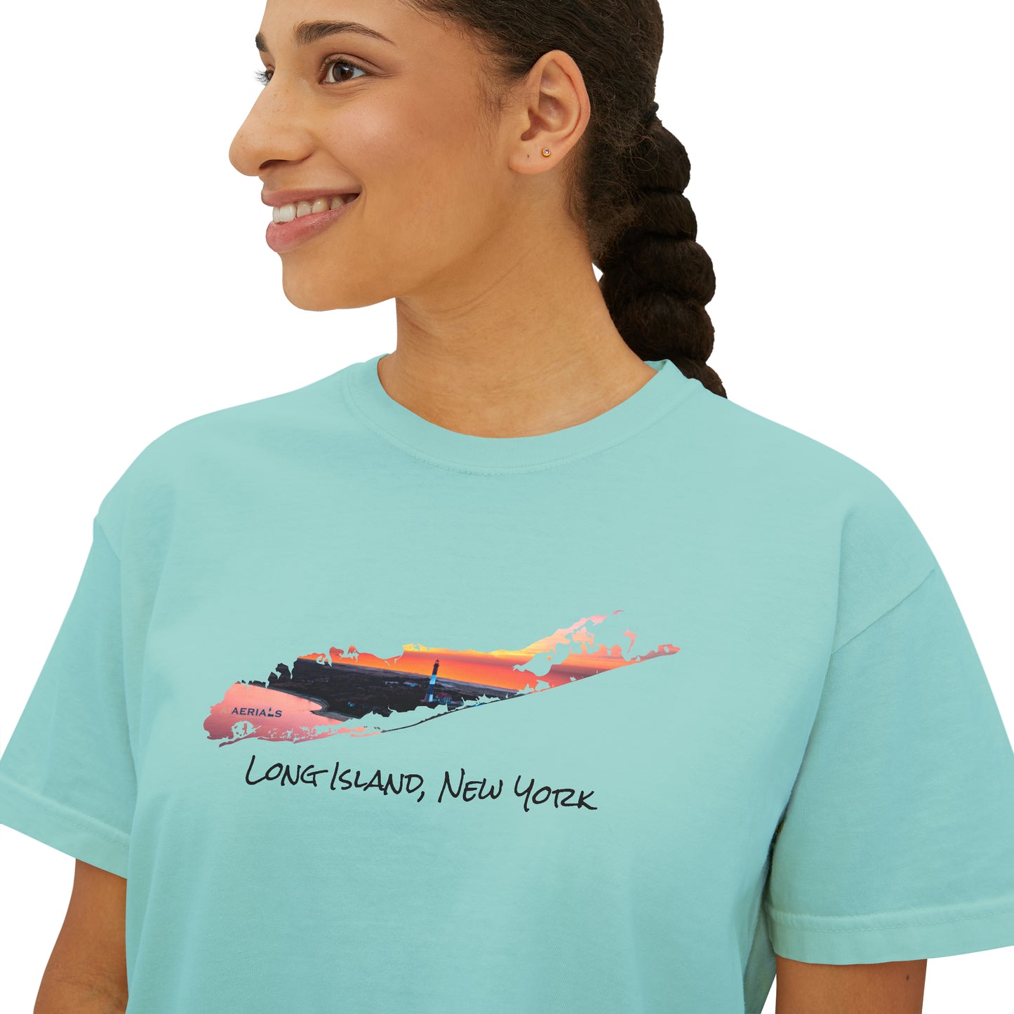 Women's Boxy Tee - Fire Island Lighthouse
