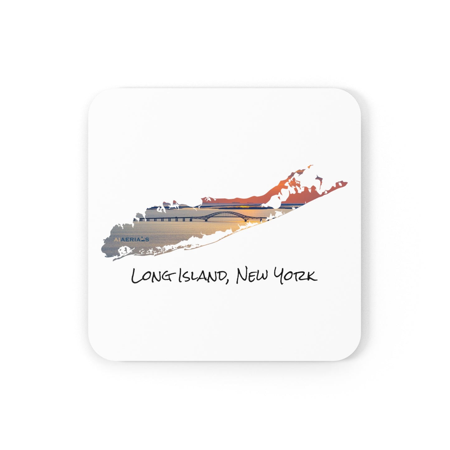 Corkwood Coaster Set White - Great South Bay Bridge