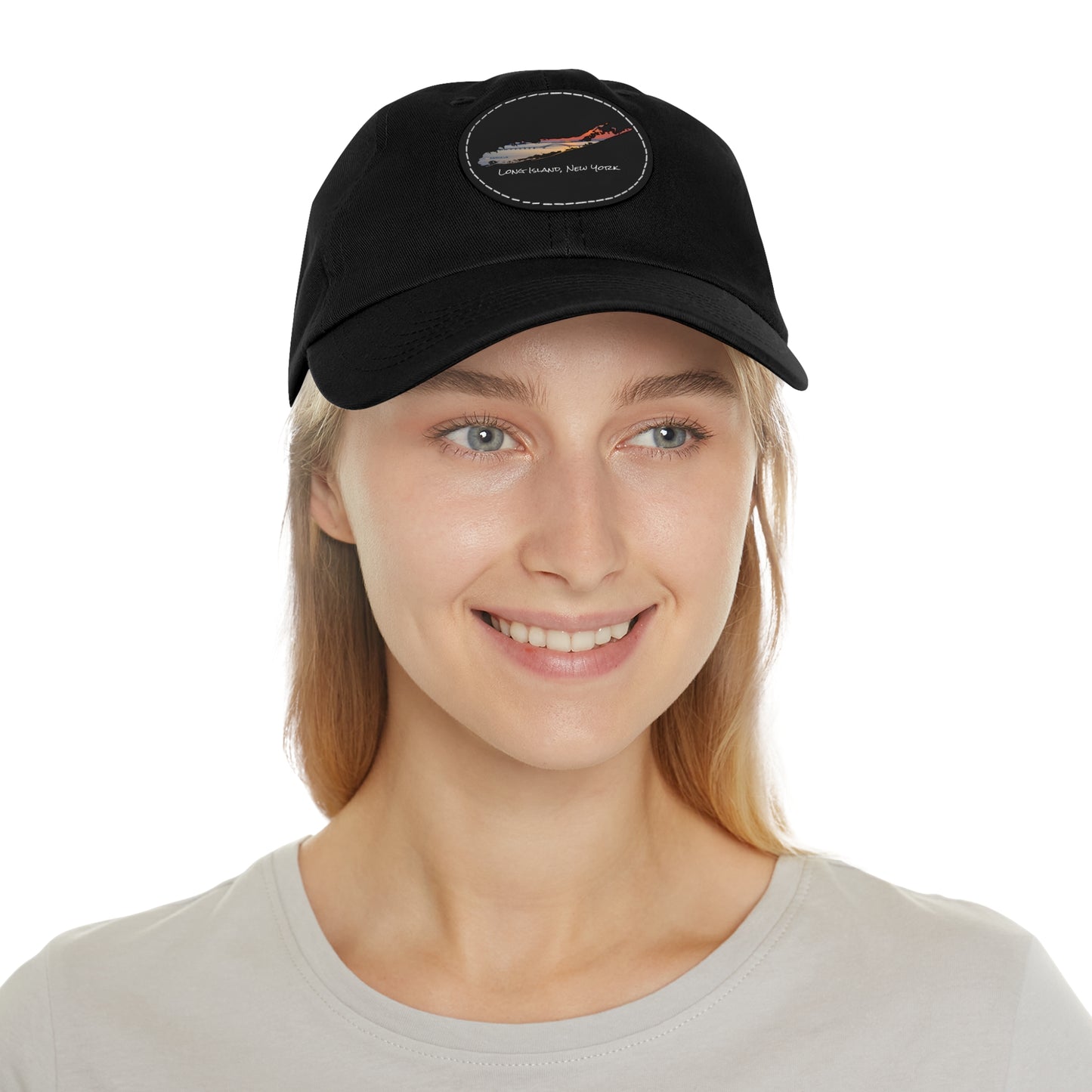 Hat with Round Leather Patch - Great South Bay Bridge
