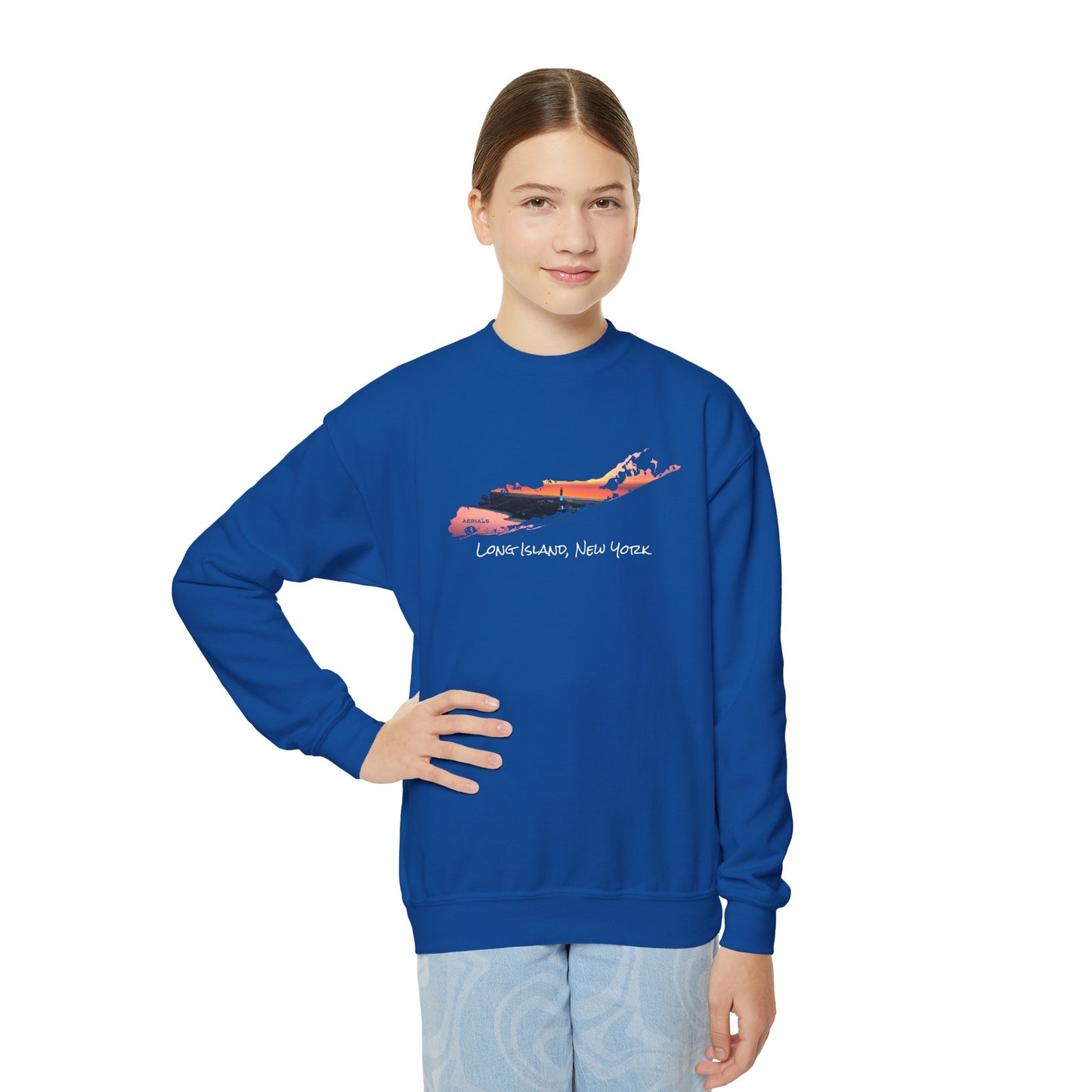 Youth Crewneck Sweatshirt - Fire Island Lighthouse
