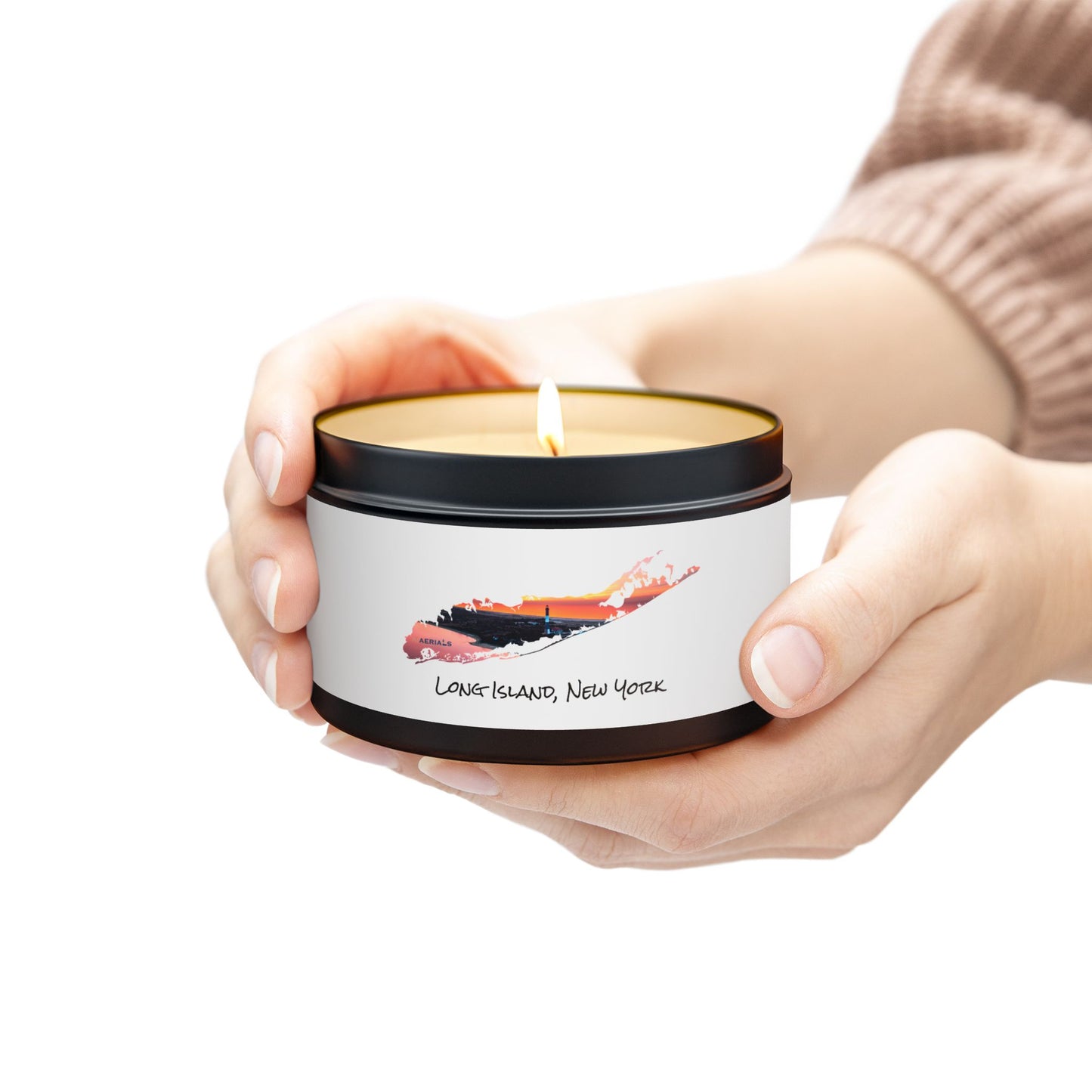 Tin Candle (2 sizes) - Fire Island Lighthouse