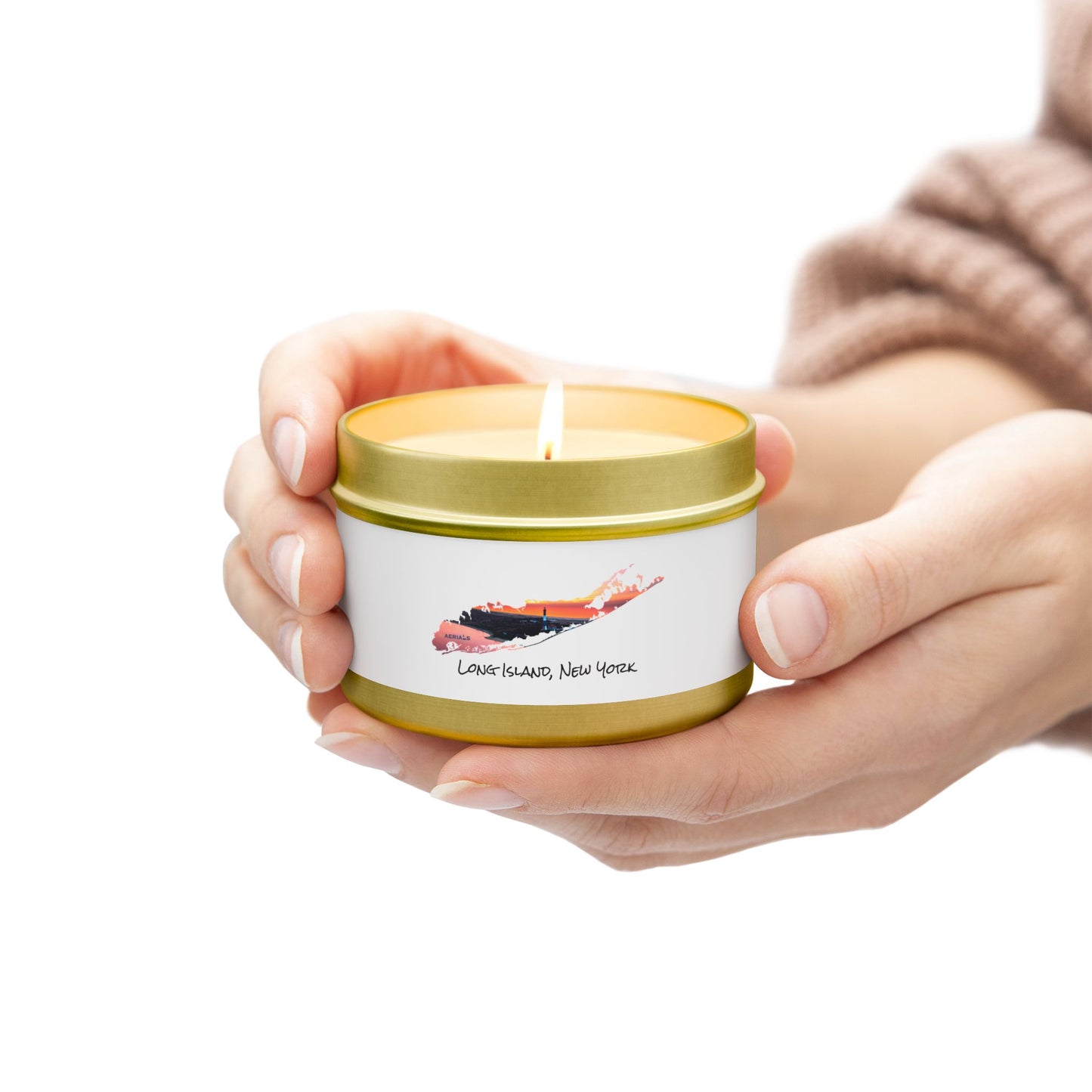 Tin Candle (2 sizes) - Fire Island Lighthouse