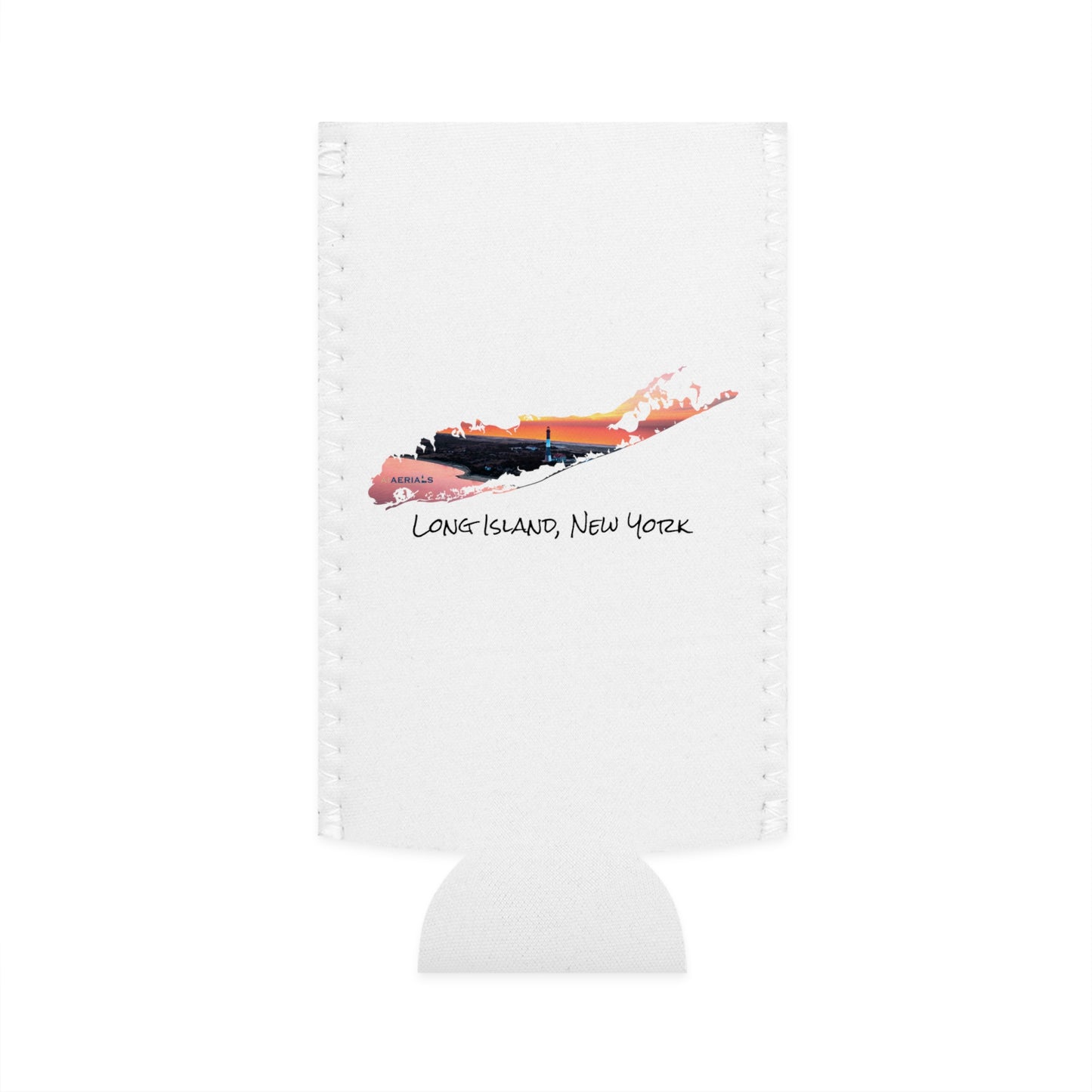 Slim Can Cooler White - Fire Island Lighthouse