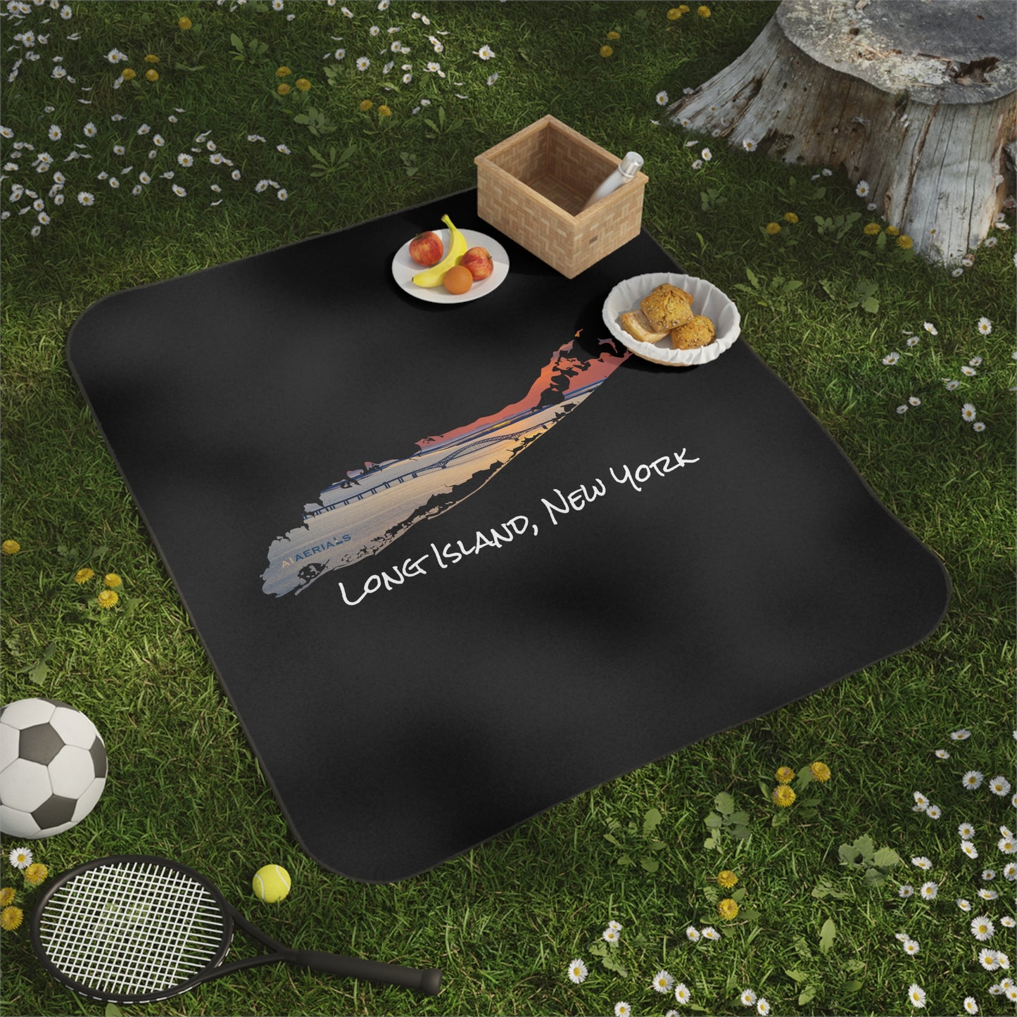 Picnic Blanket Black - Great South Bay Bridge