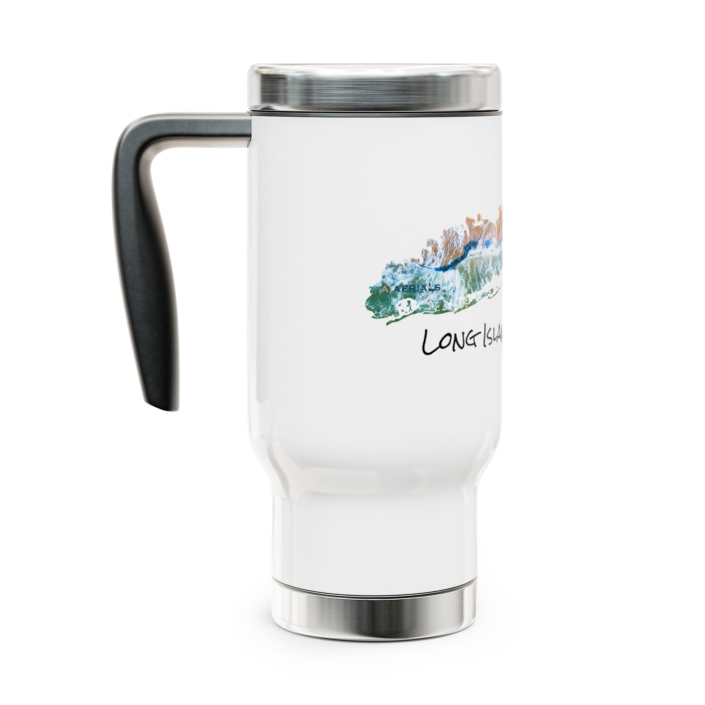 Travel Mug with Handle, 14oz - Sand & Sea