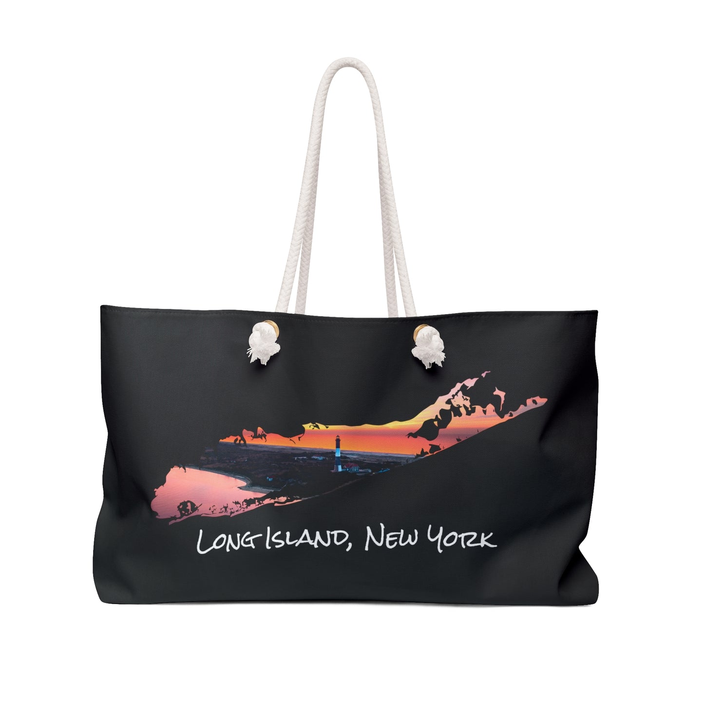 Weekender Rope Bag Black - Fire Island Lighthouse