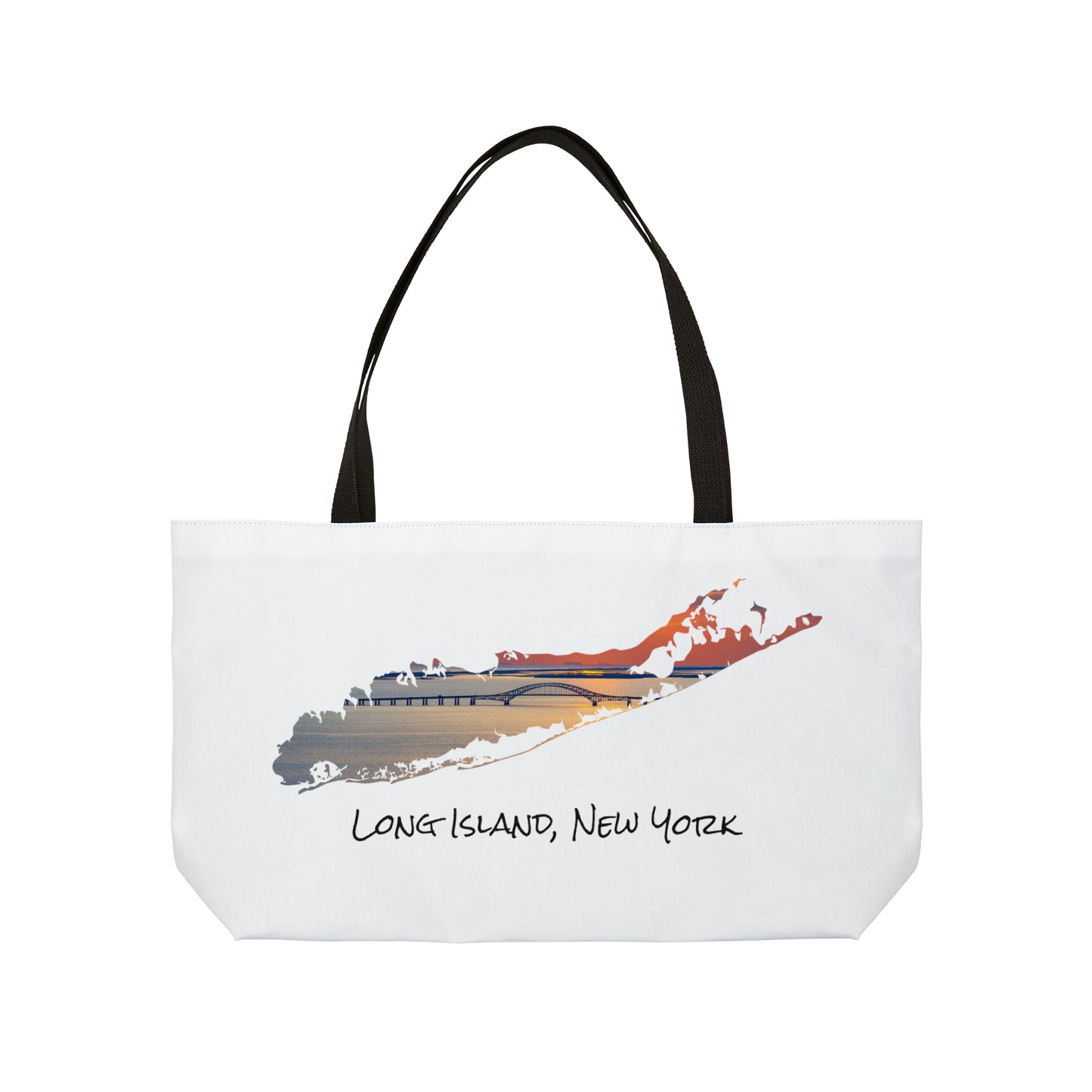 Weekender Tote Bag White - Great South Bay Bridge