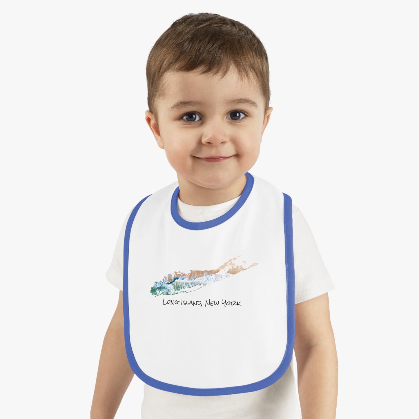 Baby Contrast Trim Jersey Bib - Sand & Sea