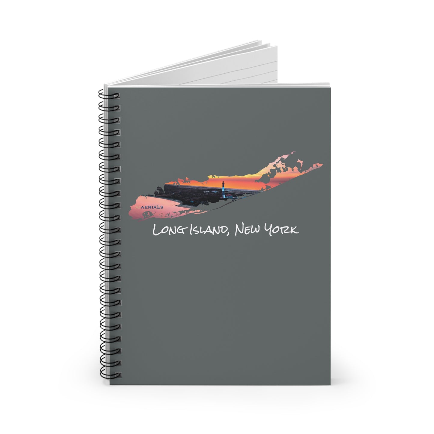 Spiral Notebook Grey - Fire Island Lighthouse