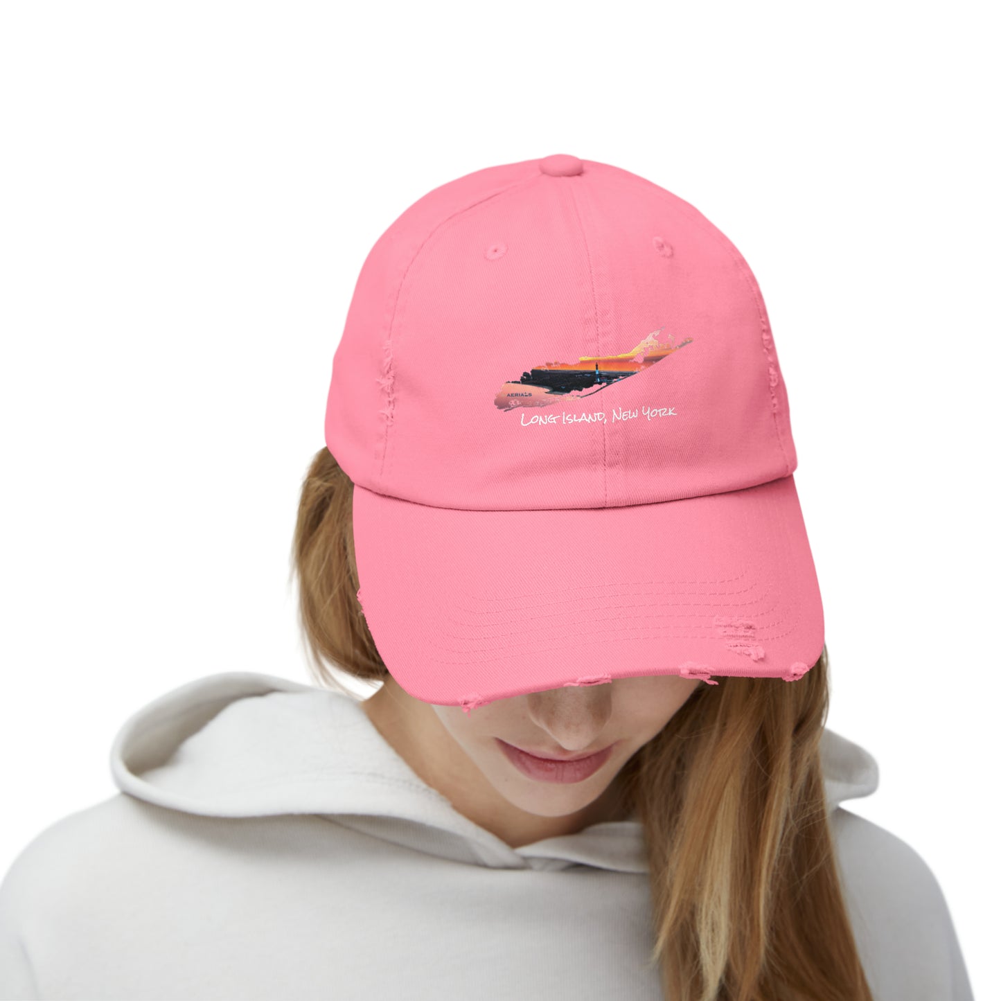 Unisex Distressed Cap - Fire Island Lighthouse