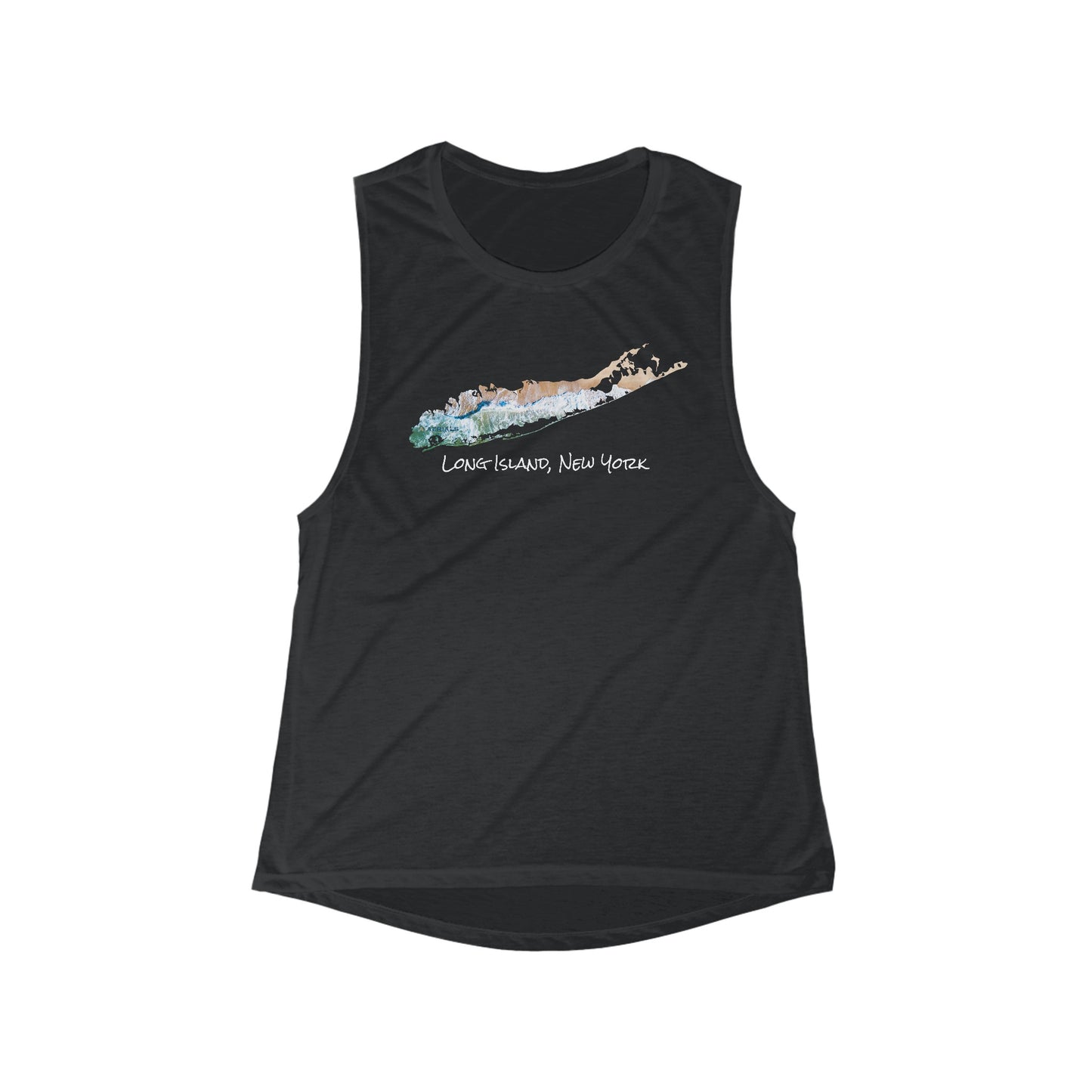 Women's Flowy Scoop Muscle Tank - Sand & Sea