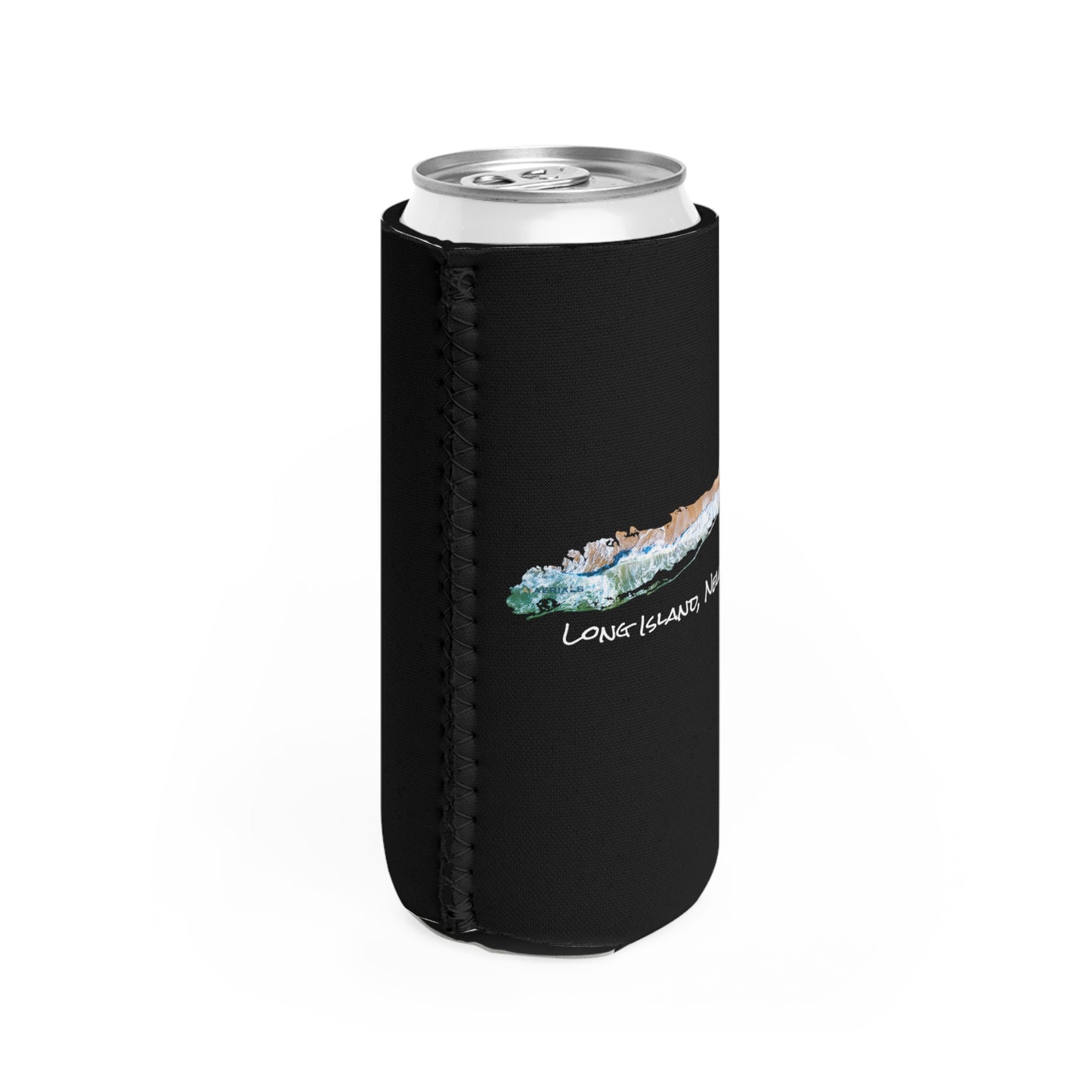 Slim Can Cooler Black - Sand & Sea