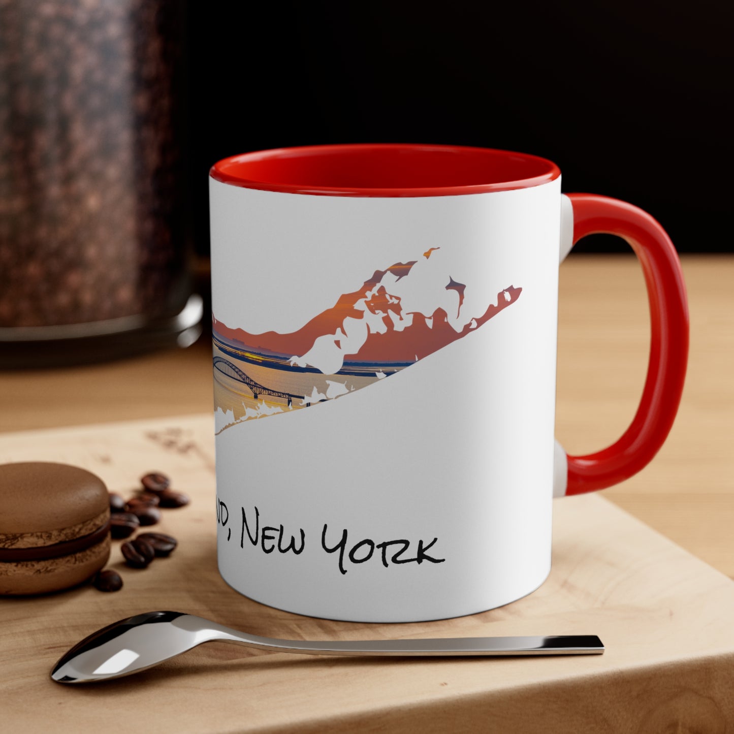 Accent Coffee Mug, 11oz - Great South Bay Bridge