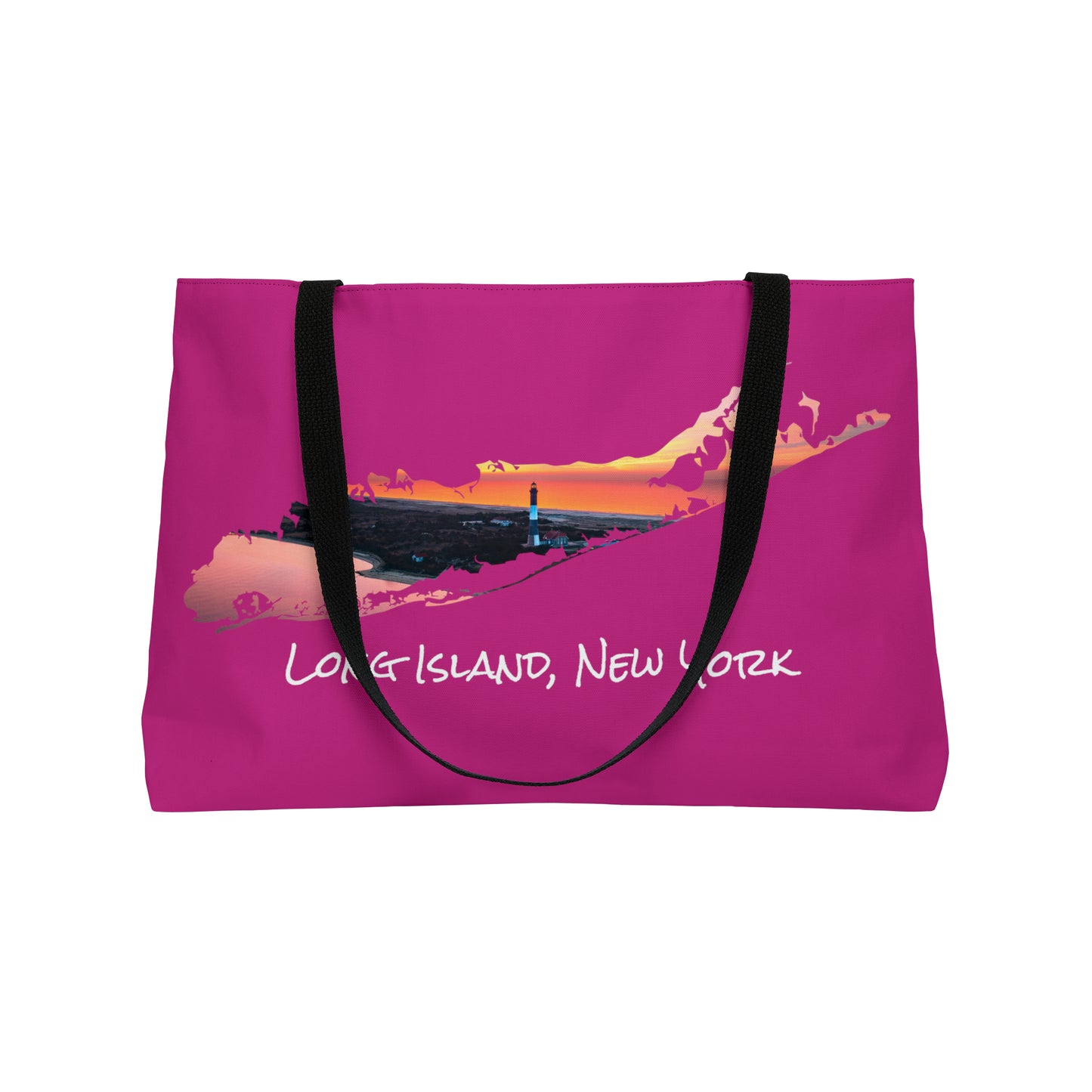 Weekender Tote Bag Pink - Fire Island Lighthouse