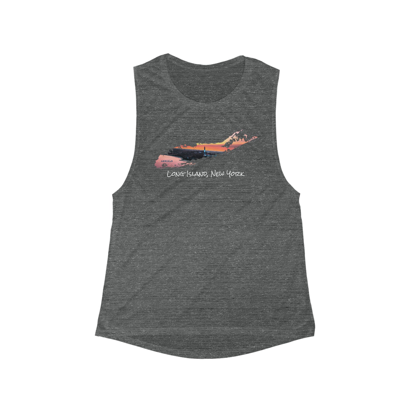 Women's Flowy Scoop Muscle Tank - Fire Island Lighthouse