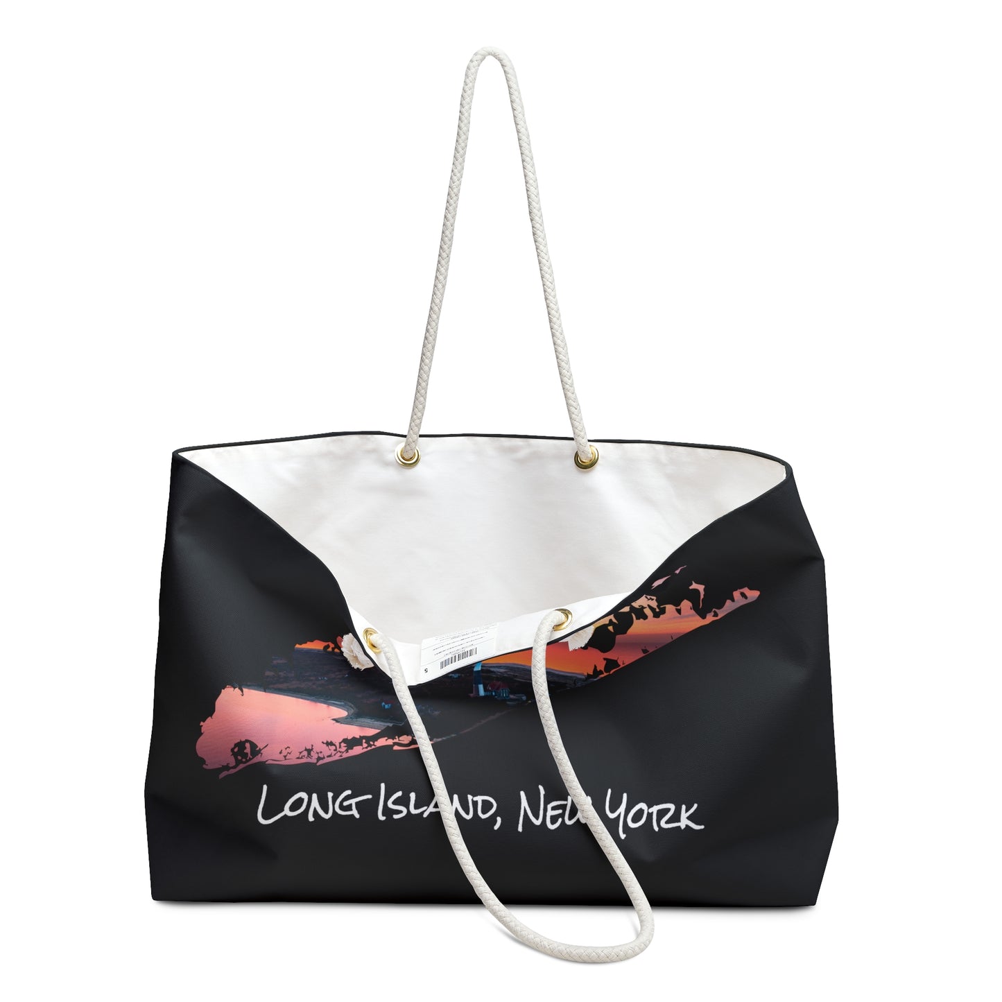 Weekender Rope Bag Black - Fire Island Lighthouse