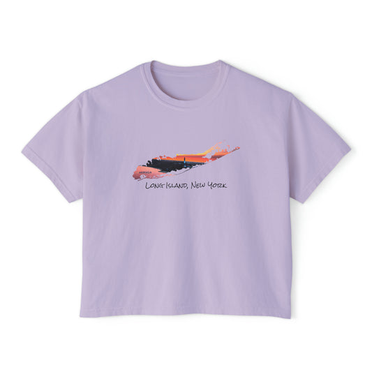 Women's Boxy Tee - Fire Island Lighthouse