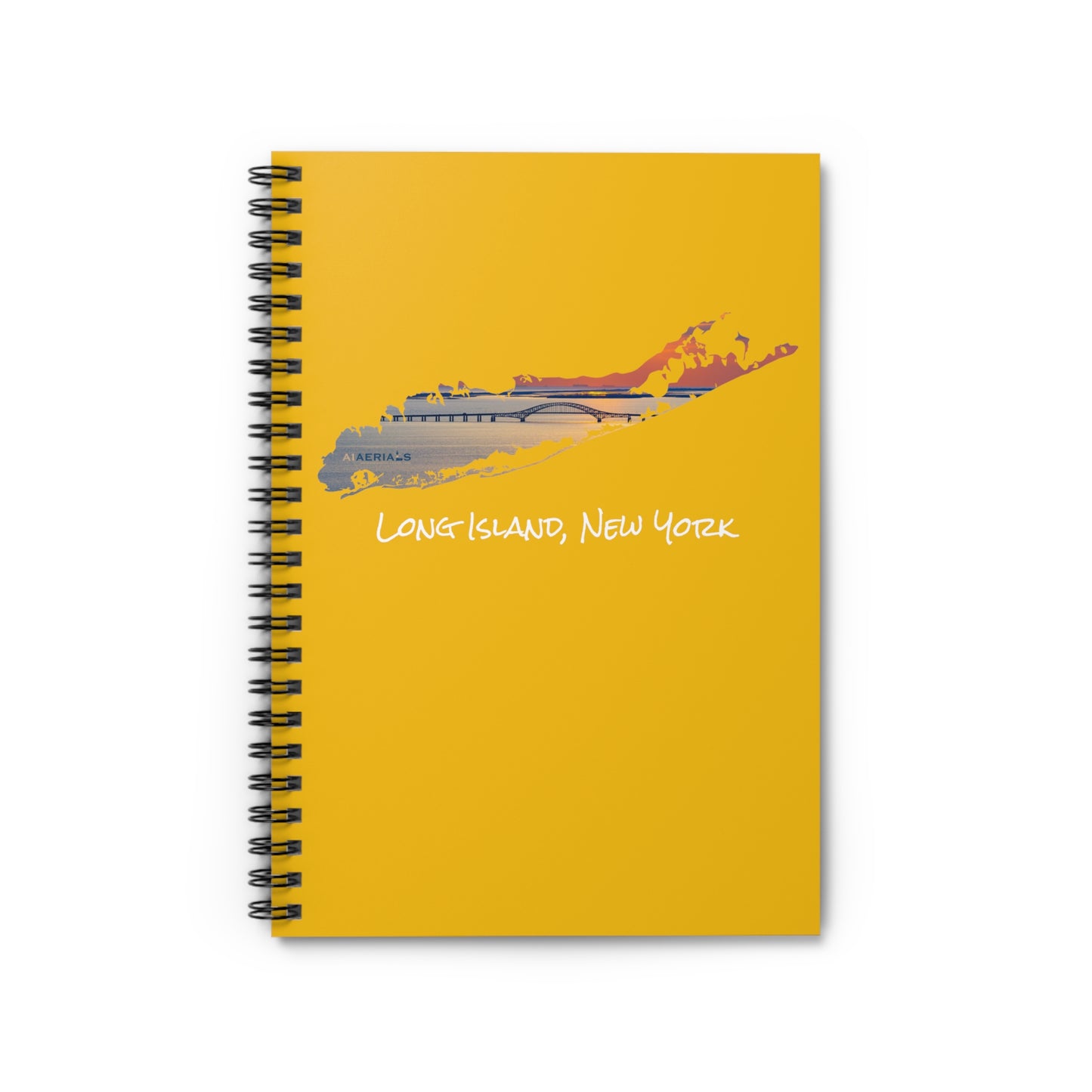 Spiral Notebook Yellow - Great South Bay Bridge