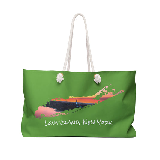 Weekender Rope Bag Green - Fire Island Lighthouse