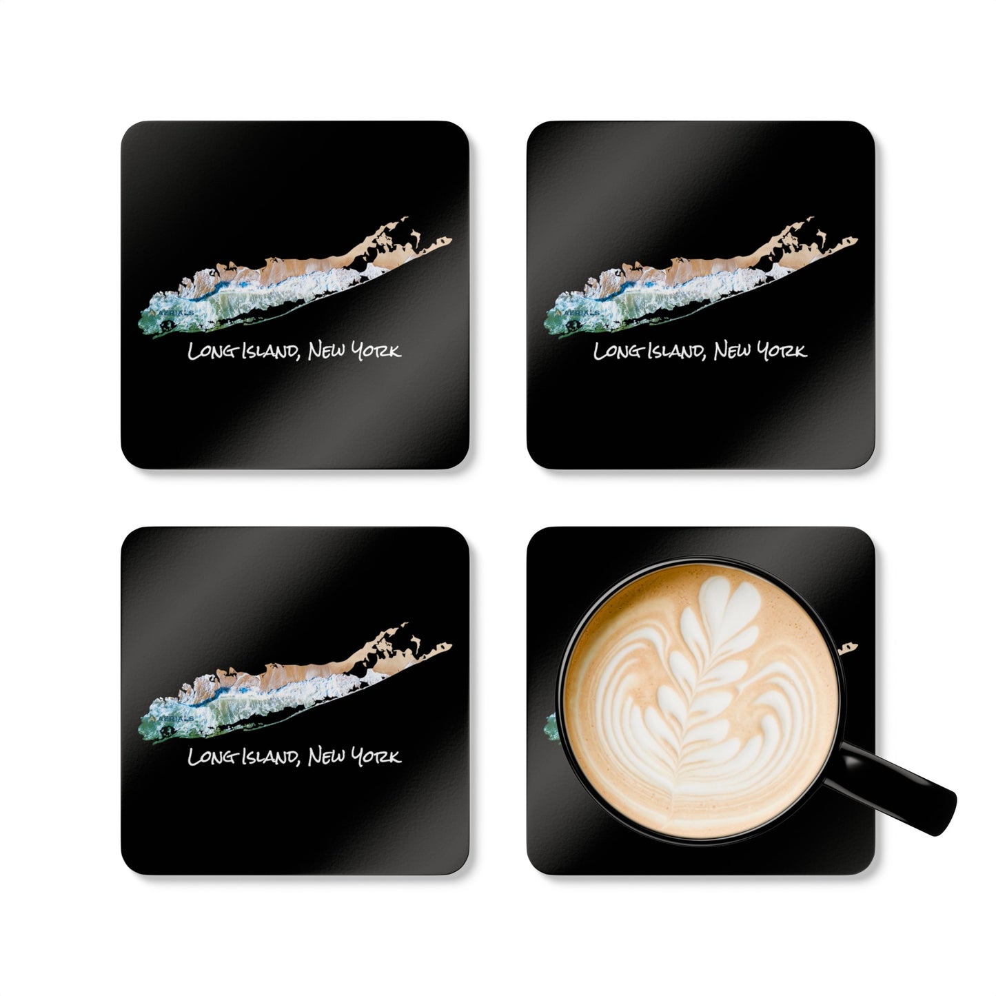 Corkwood Coaster Set Black - Sand & Sea