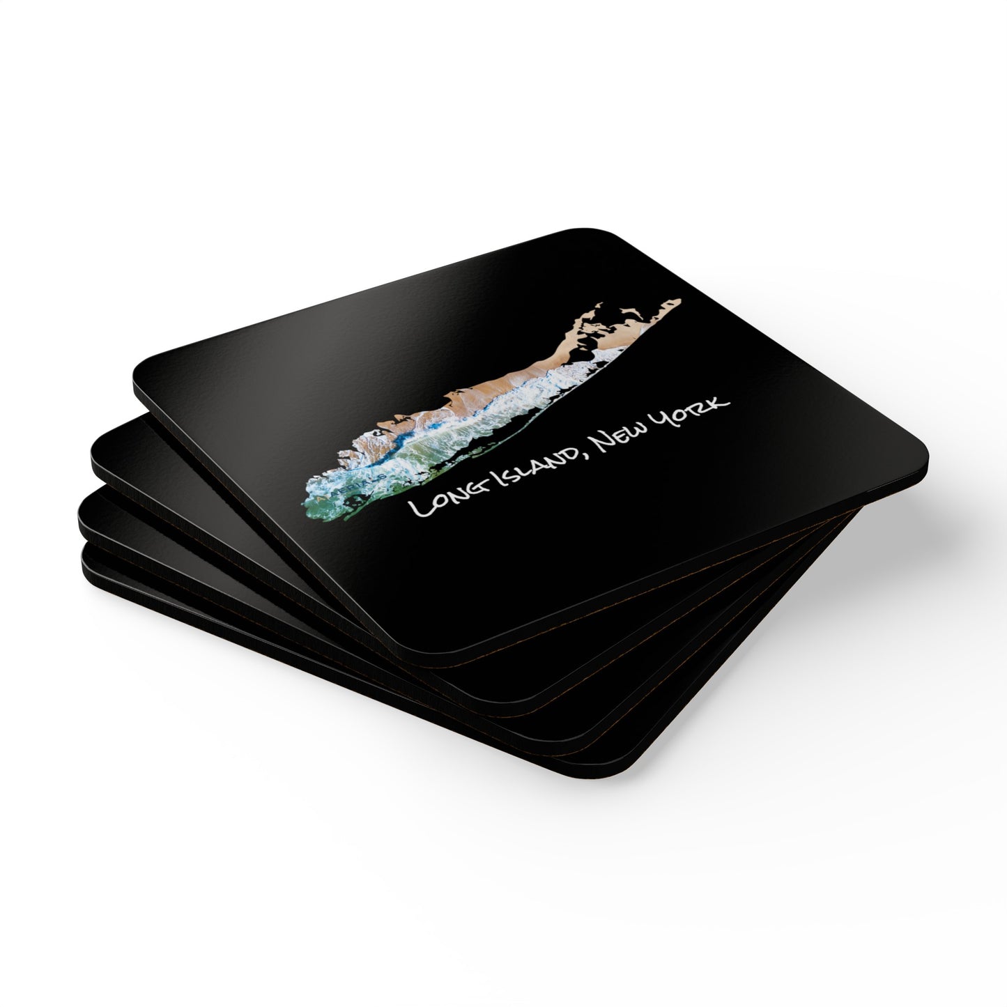 Corkwood Coaster Set Black - Sand & Sea