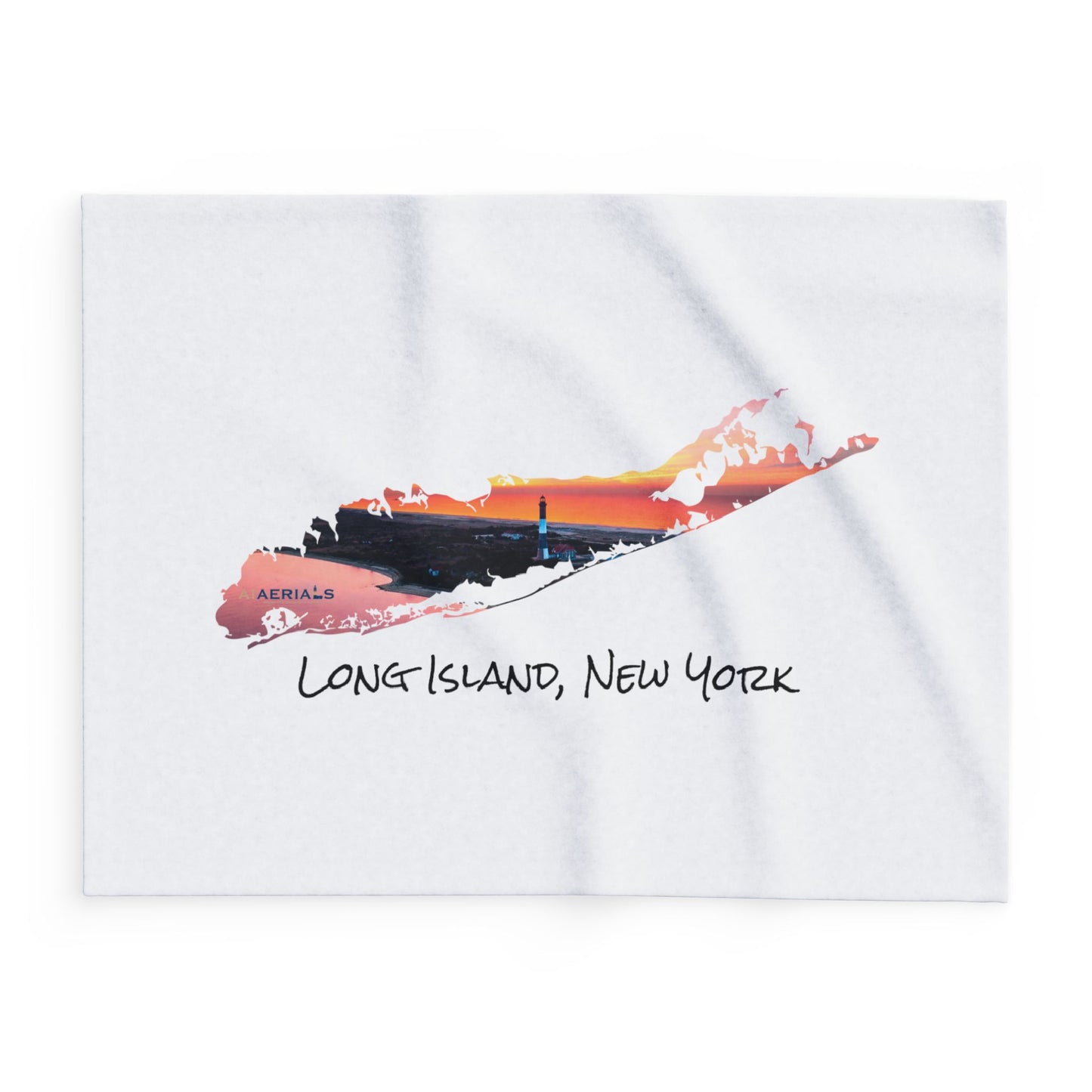 Arctic Fleece Blanket White (3 Sizes) - Fire Island Lighthouse