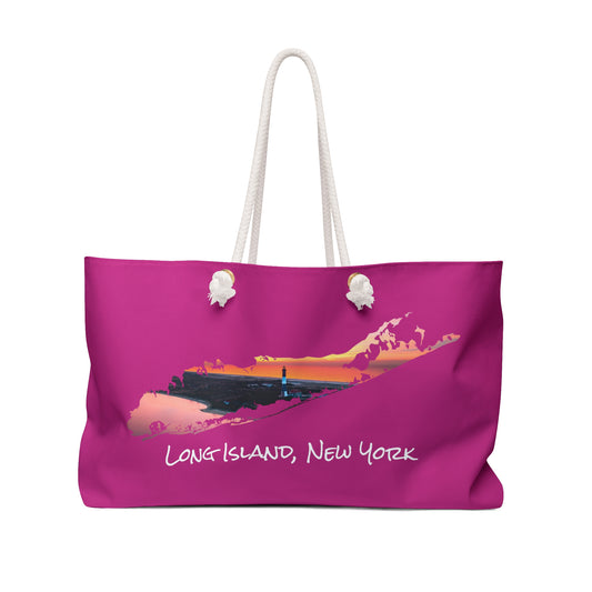 Weekender Rope Bag Pink - Fire Island Lighthouse