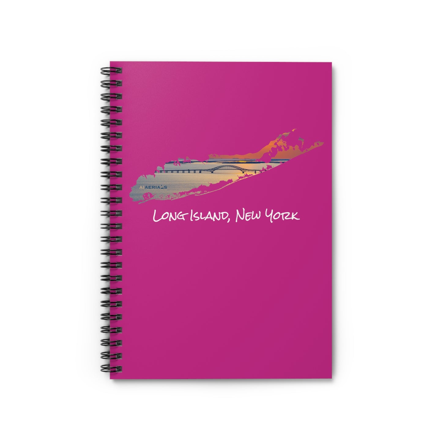 Spiral Notebook Pink - Great South Bay Bridge