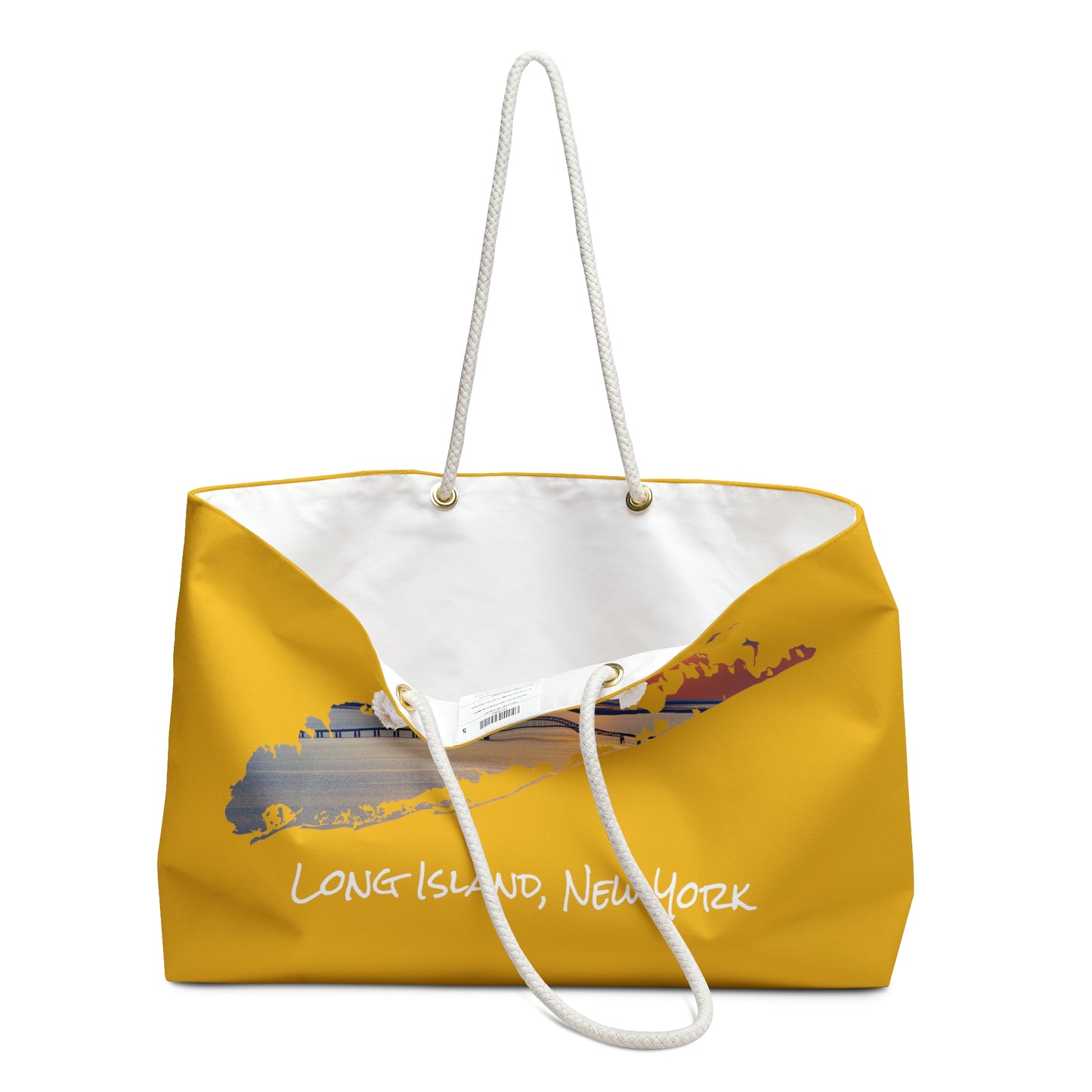 Weekender Rope Bag Yellow - Great South Bay Bridge