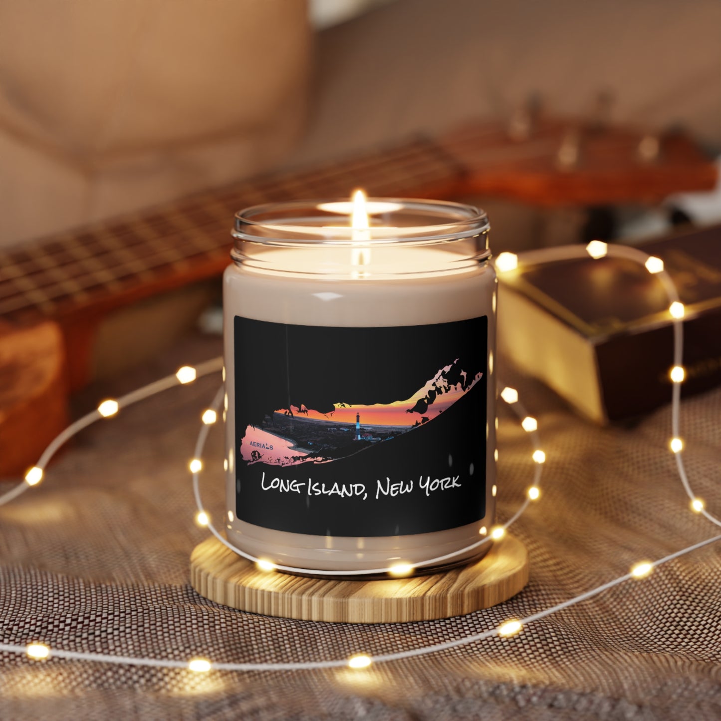 Scented Soy Candle, 9oz Black - Fire Island Lighthouse