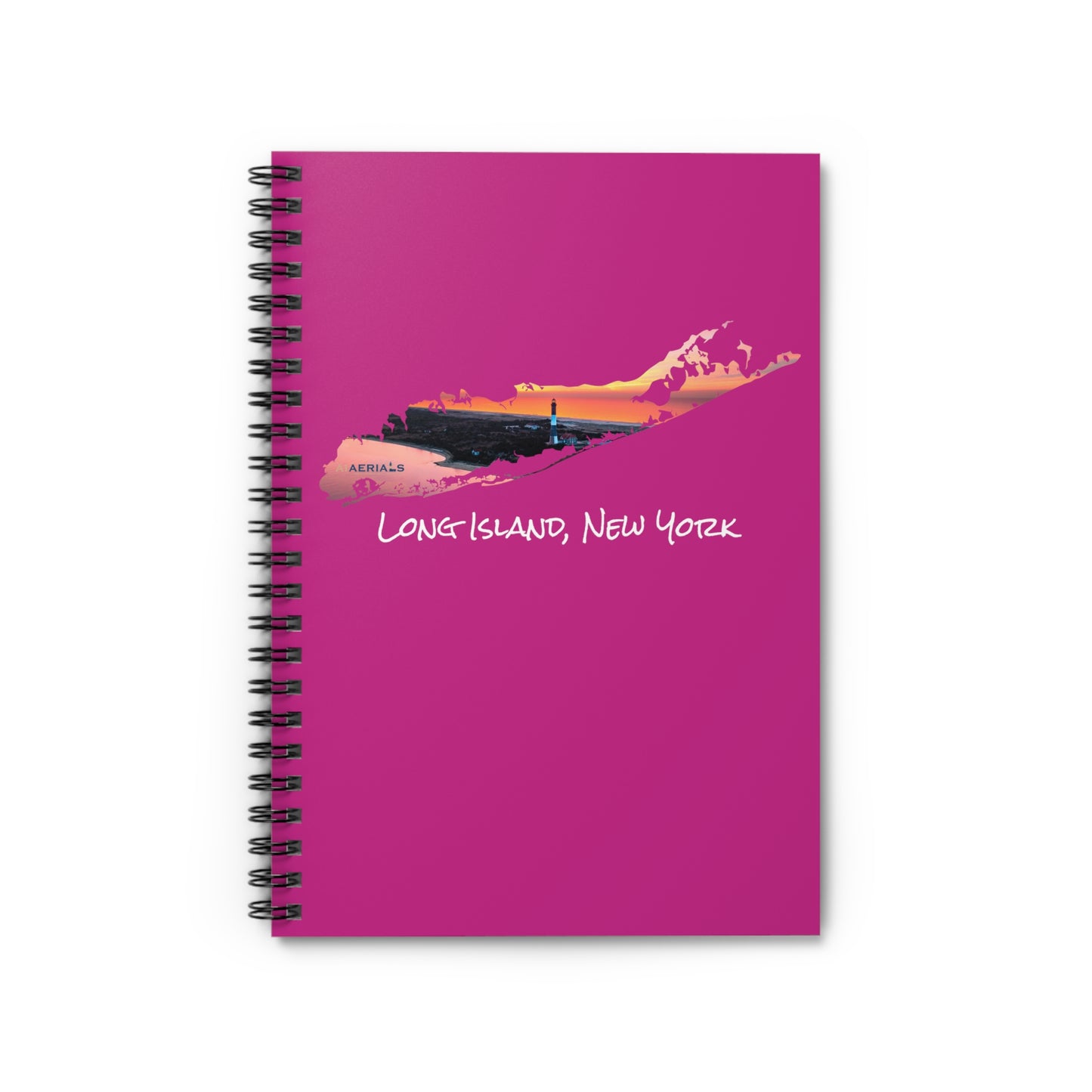 Spiral Notebook Pink - Fire Island Lighthouse