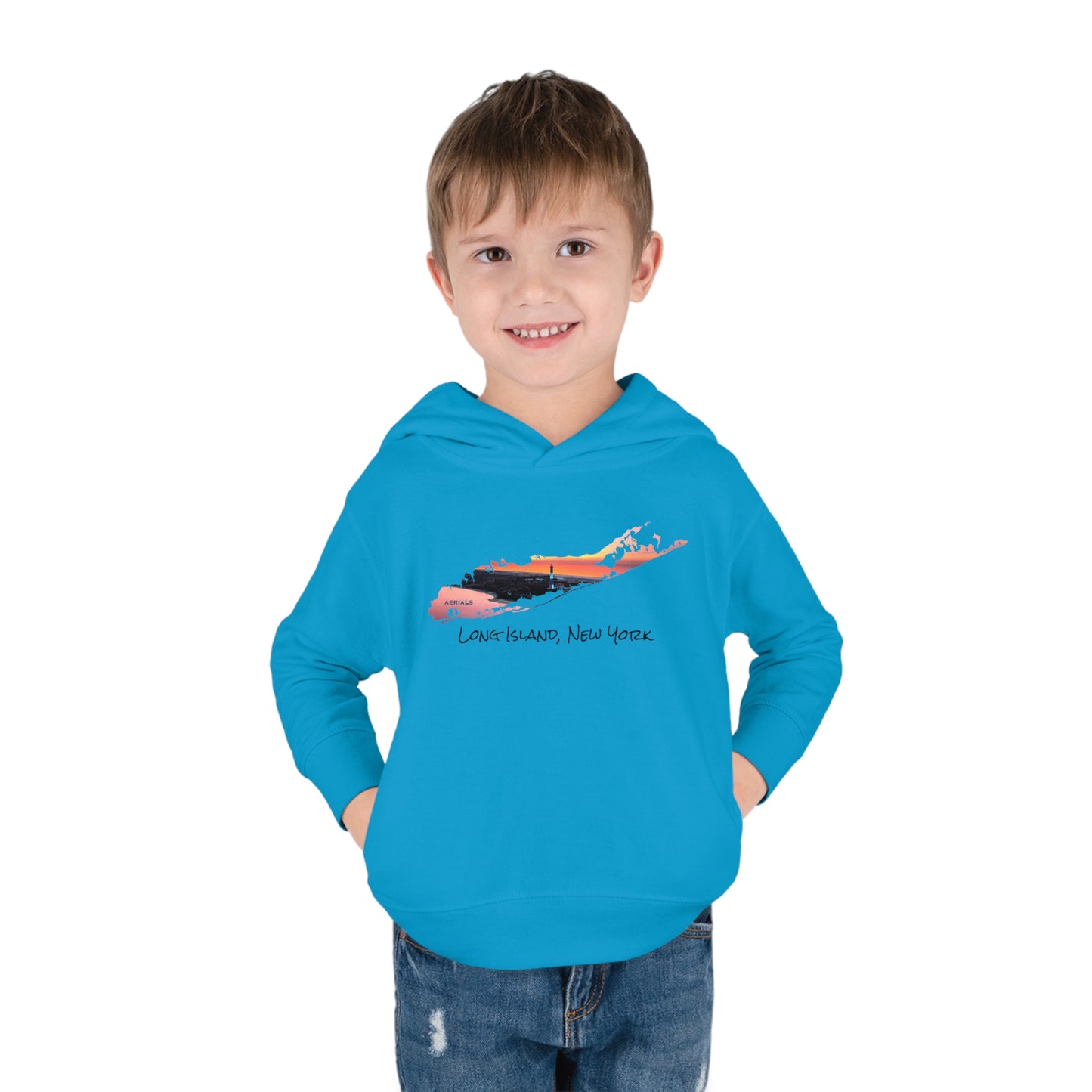 Toddler Pullover Fleece Hoodie - Fire Island Lighthouse