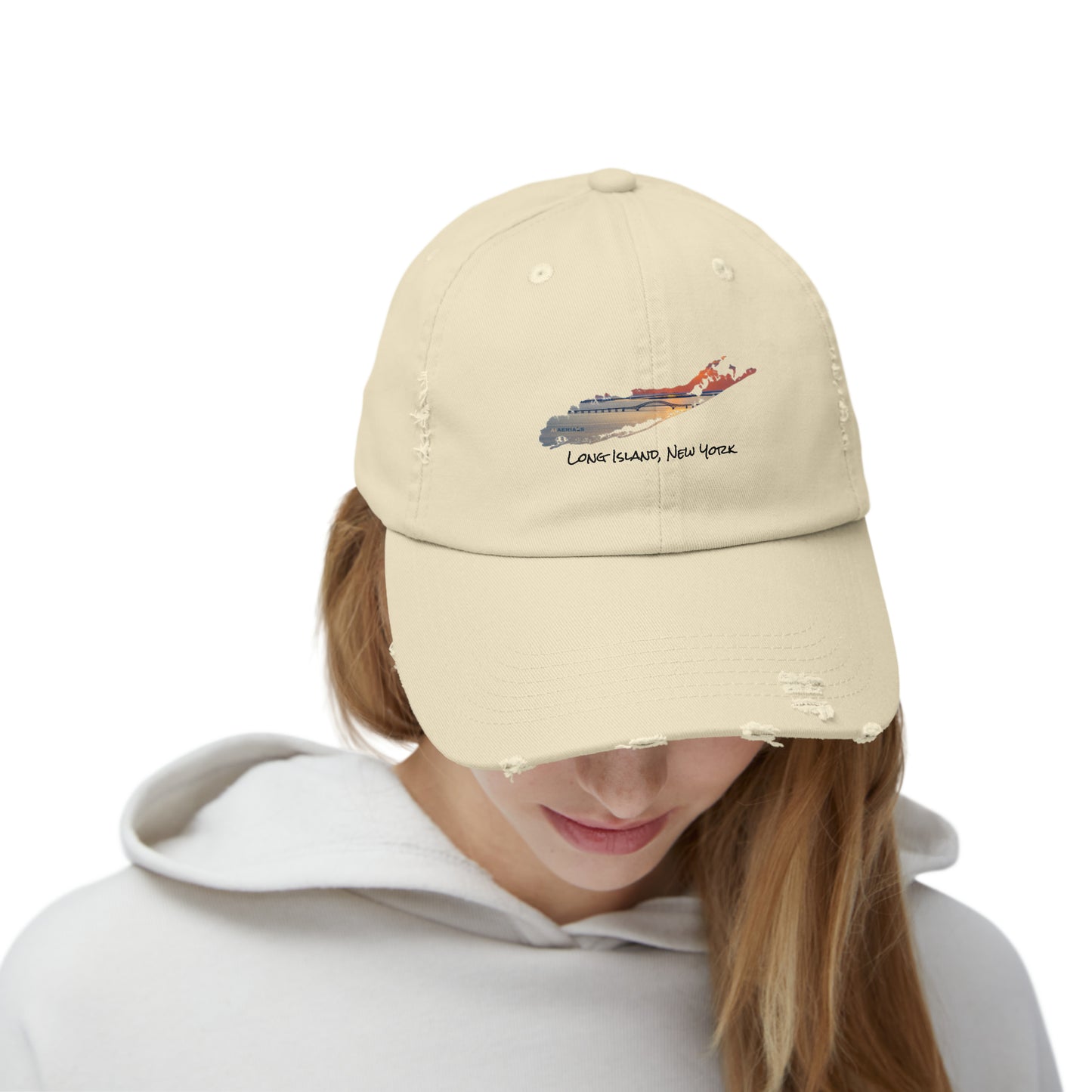 Unisex Distressed Cap - Great South Bay Bridge