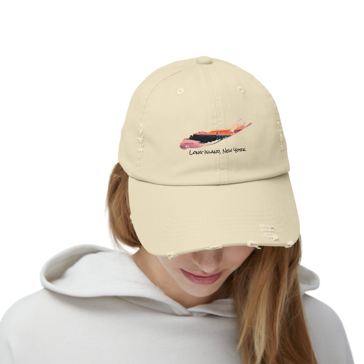 Unisex Distressed Cap - Fire Island Lighthouse