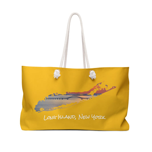 Weekender Rope Bag Yellow - Great South Bay Bridge