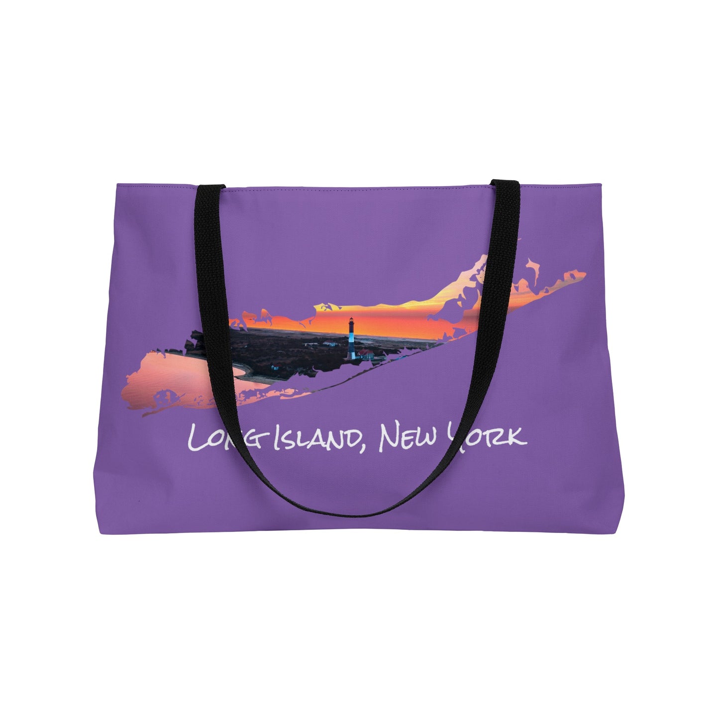 Weekender Tote Bag Purple - Fire Island Lighthouse