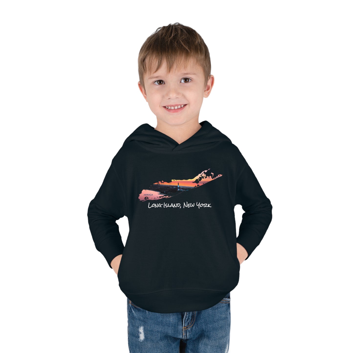 Toddler Pullover Fleece Hoodie - Fire Island Lighthouse