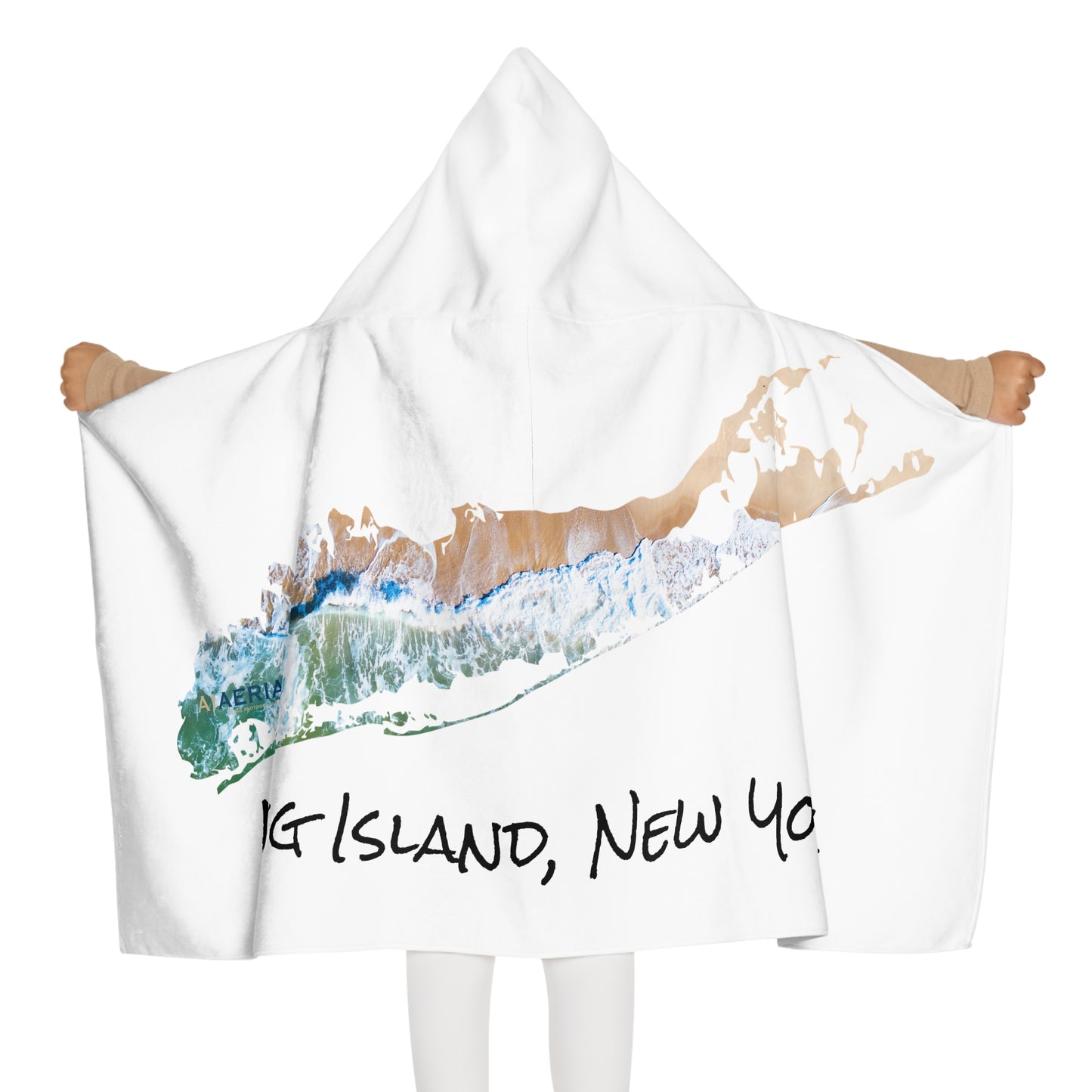 Youth Hooded Towel White - Sand & Sea