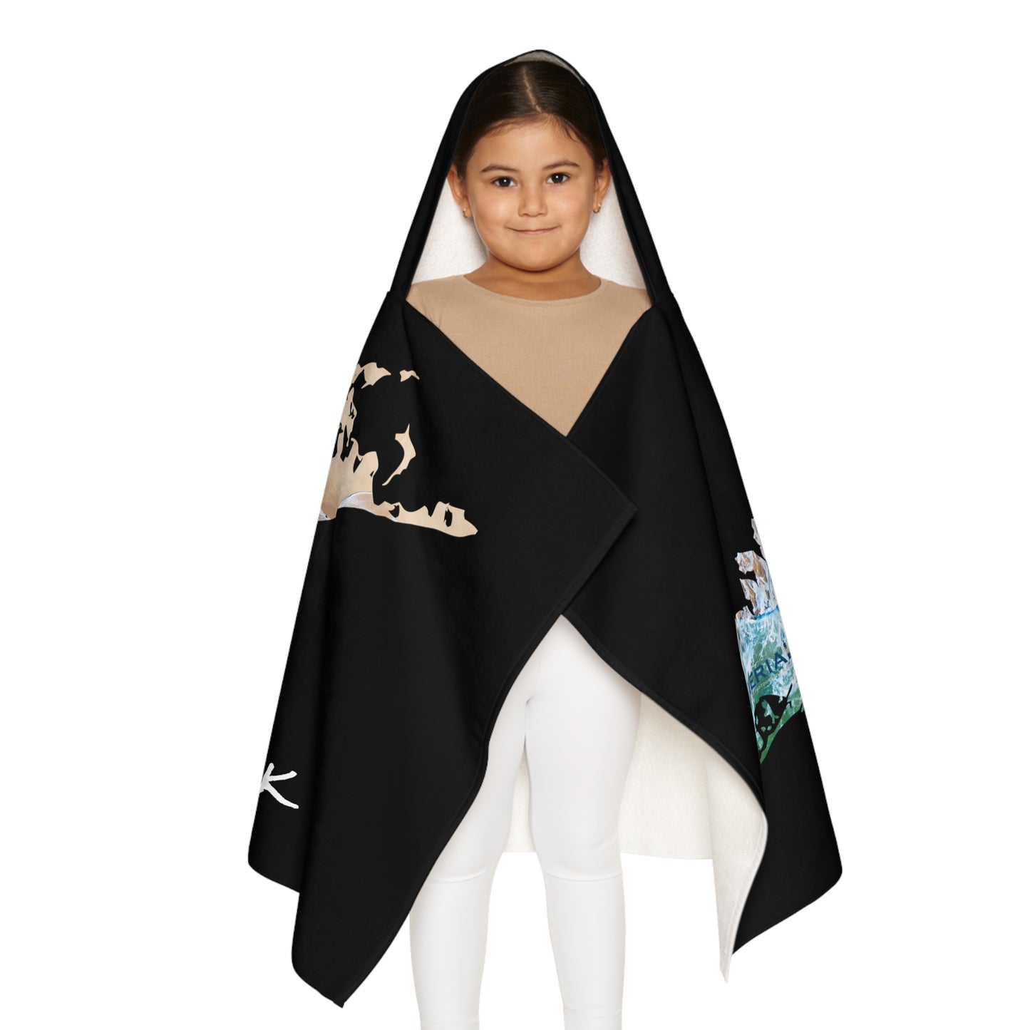 Youth Hooded Towel Black - Sand & Sea