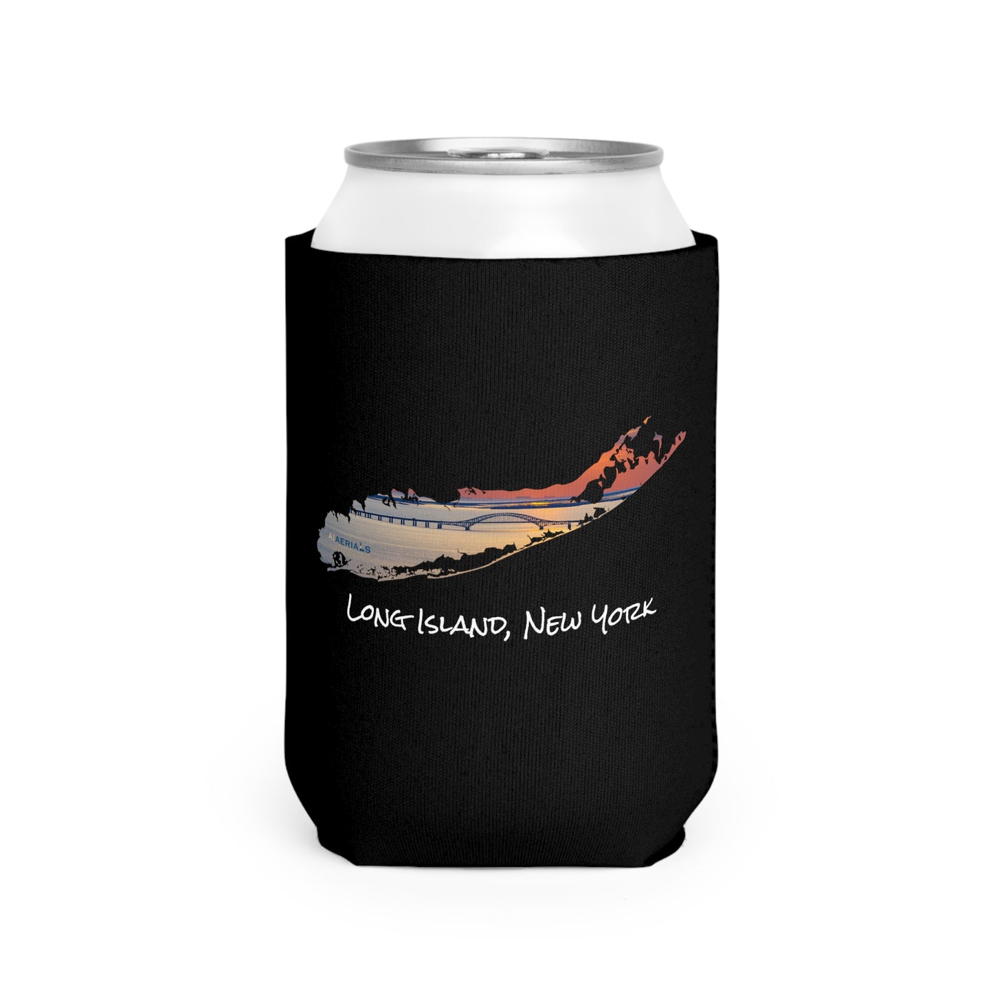 Can Cooler Sleeve Black - Great South Bay Bridge